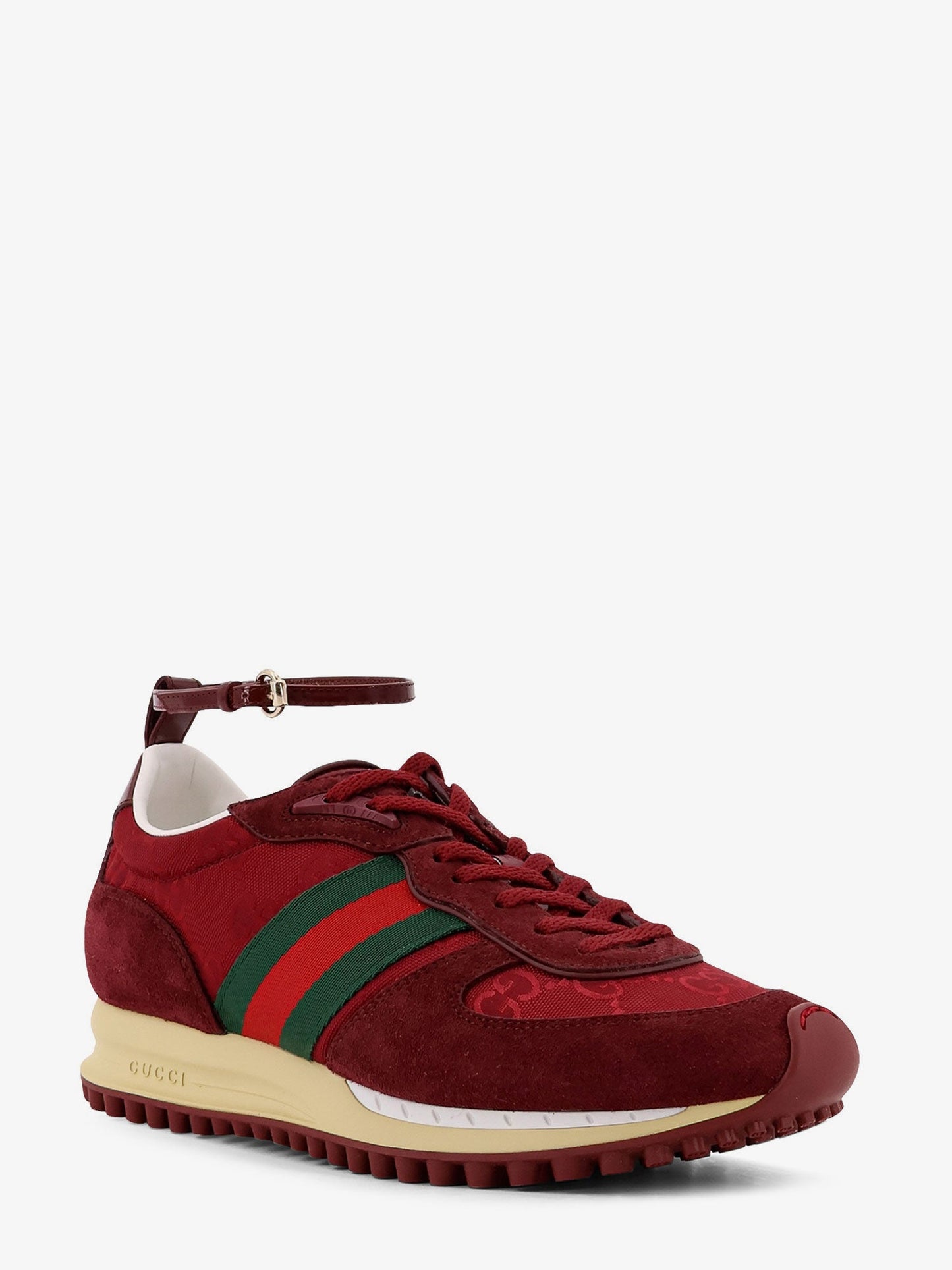 Gucci Re Motion Low Top Suede Sneakers With Gg Supreme Fabric Inserts