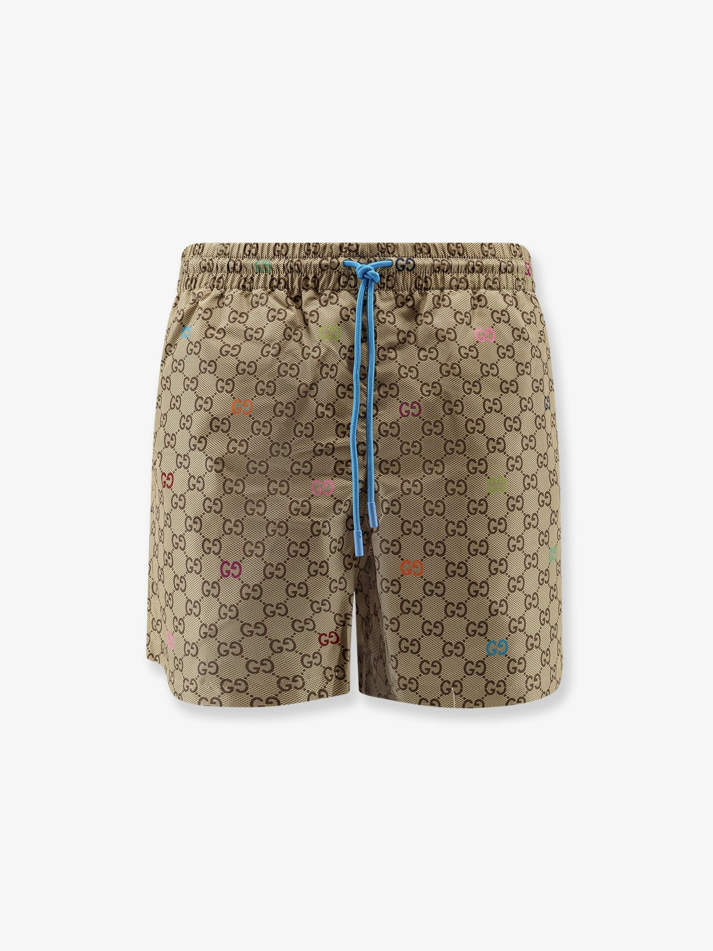 Gucci Nylon Swim Trunks With All Over Gg Logo