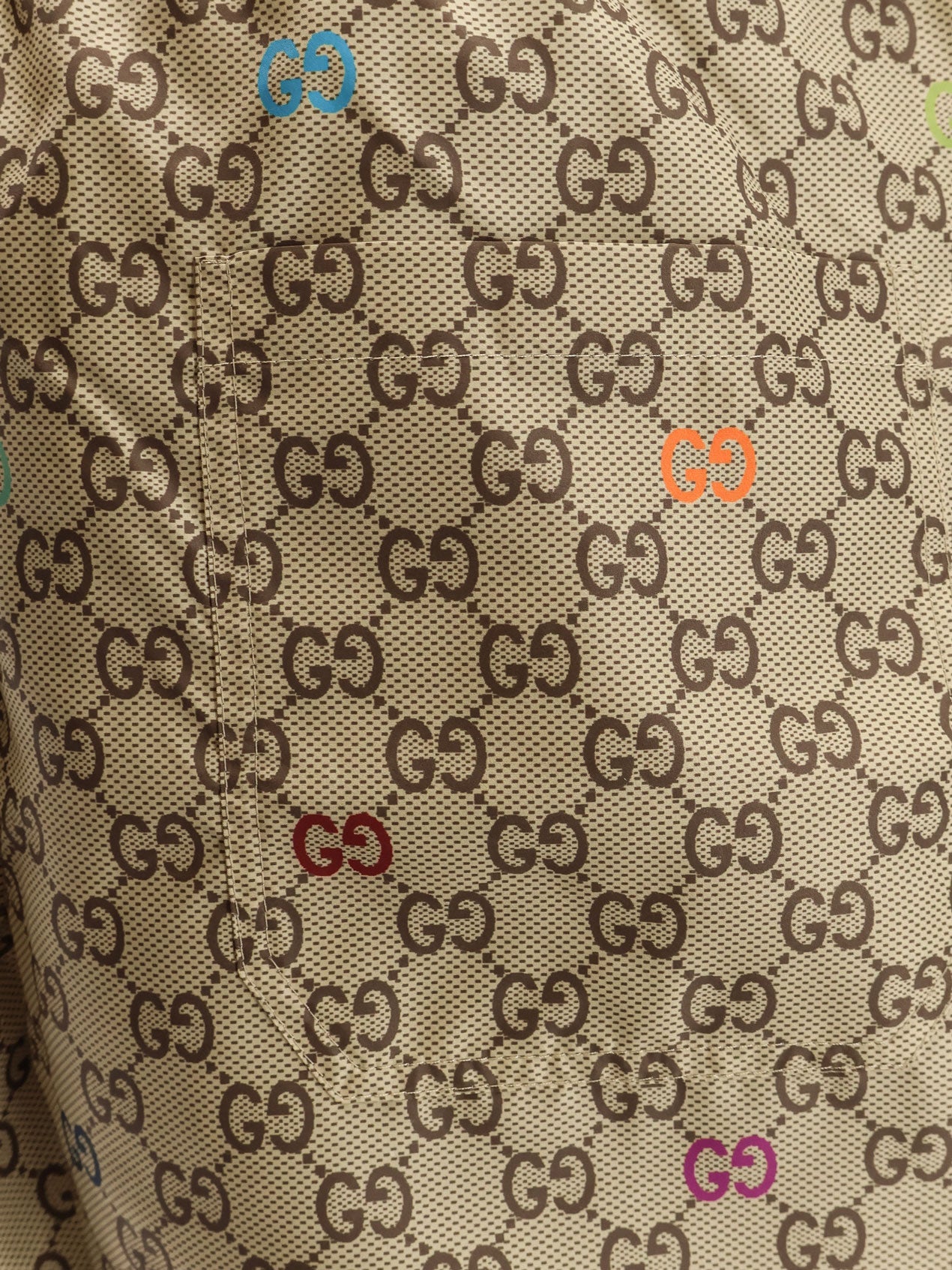 Gucci Nylon Swim Trunks With All Over Gg Logo