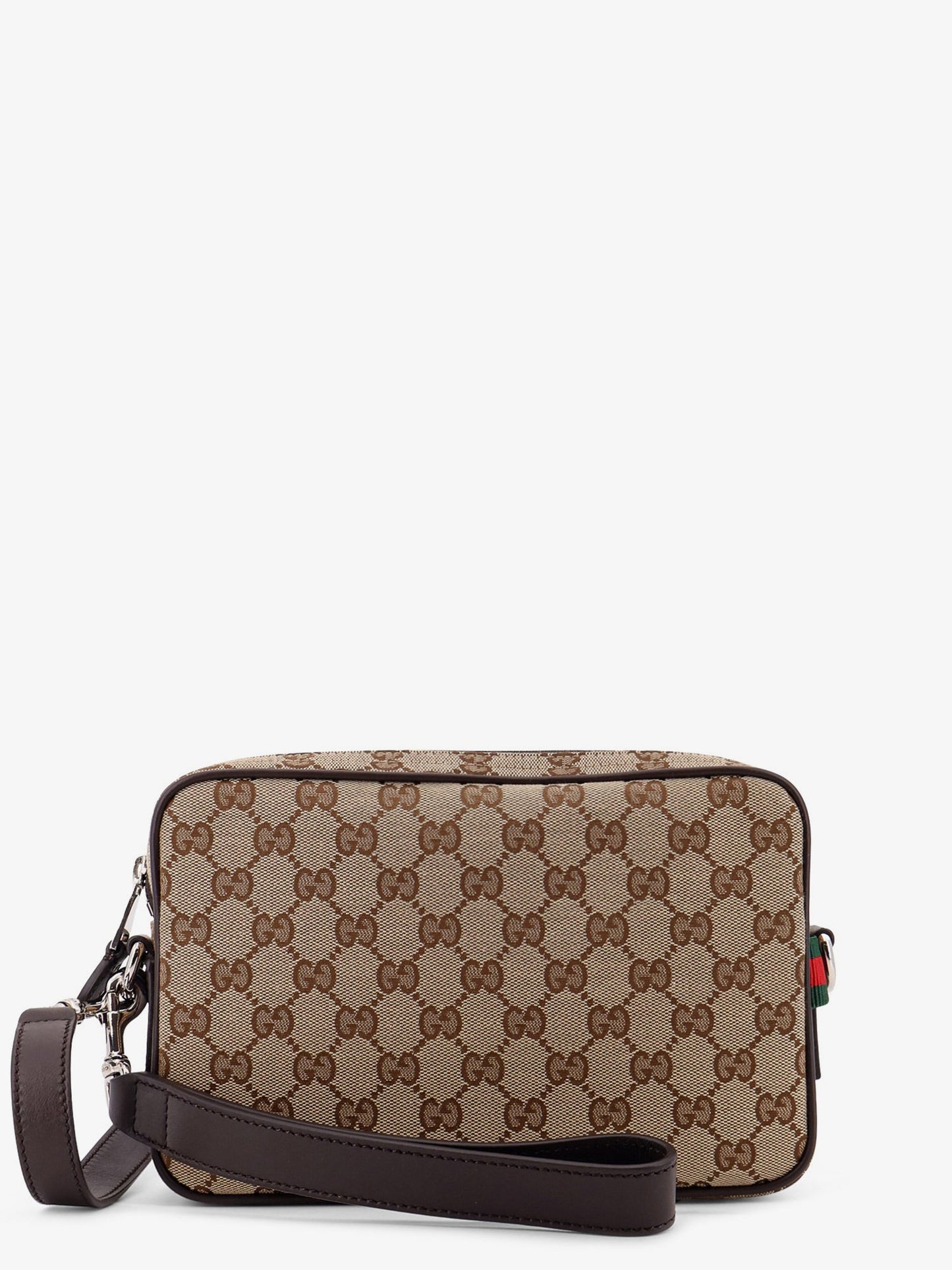 Gucci Gg Supreme Fabric Shoulder Bag With Leather Inserts