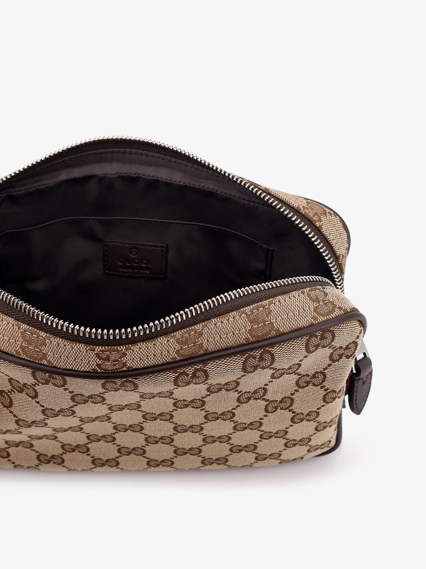 Gucci Gg Supreme Fabric Shoulder Bag With Leather Inserts