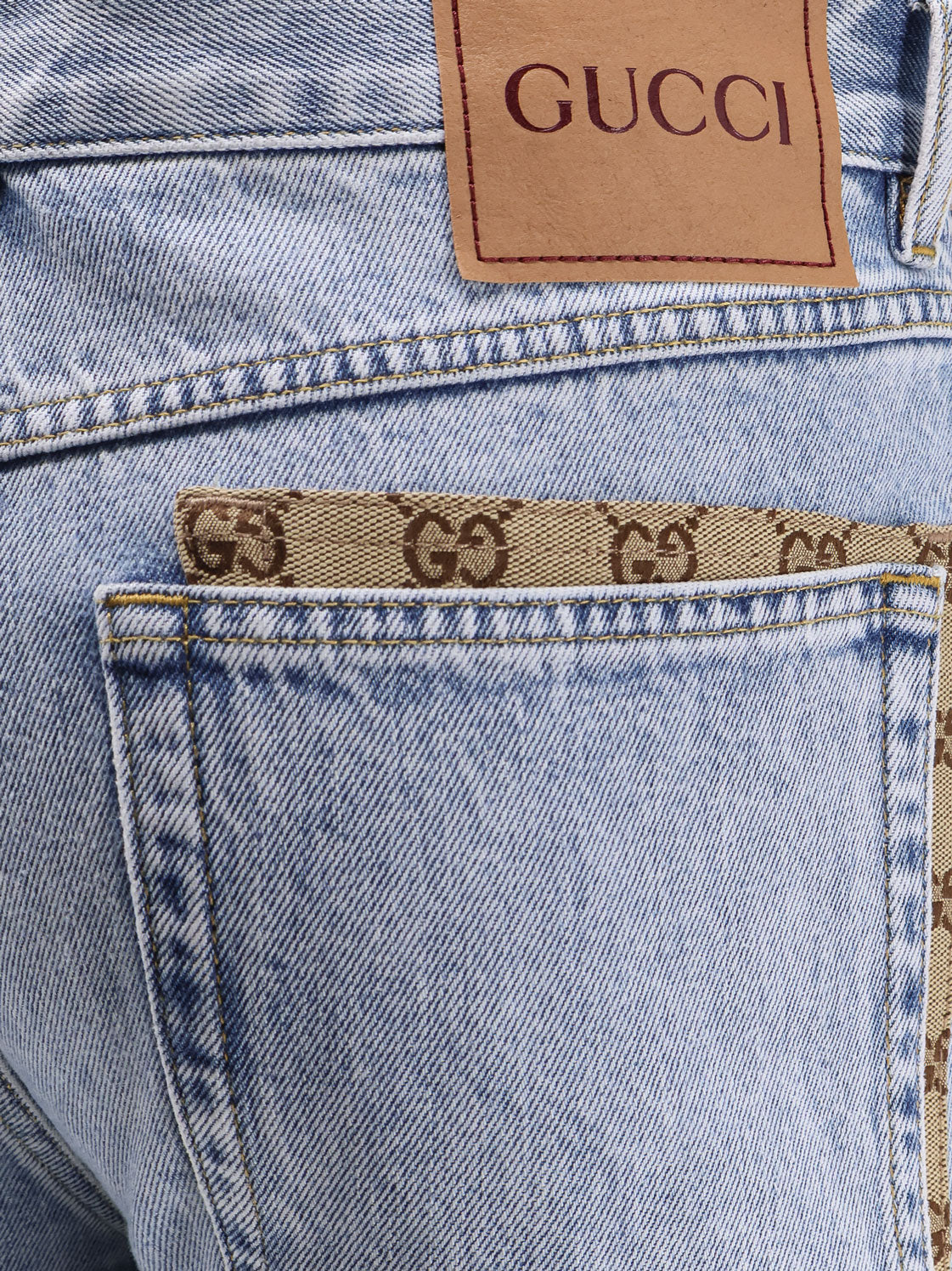 Gucci Jeans With Gg Inserts