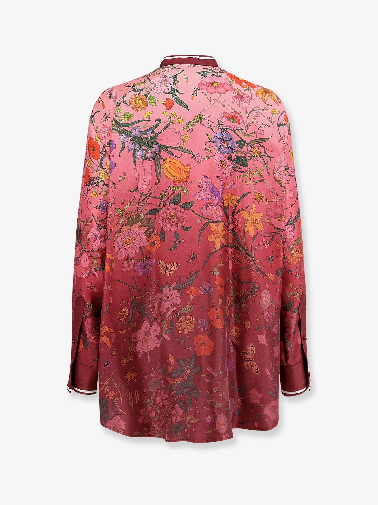 Gucci Silk Shirt With Gucci Flora Print