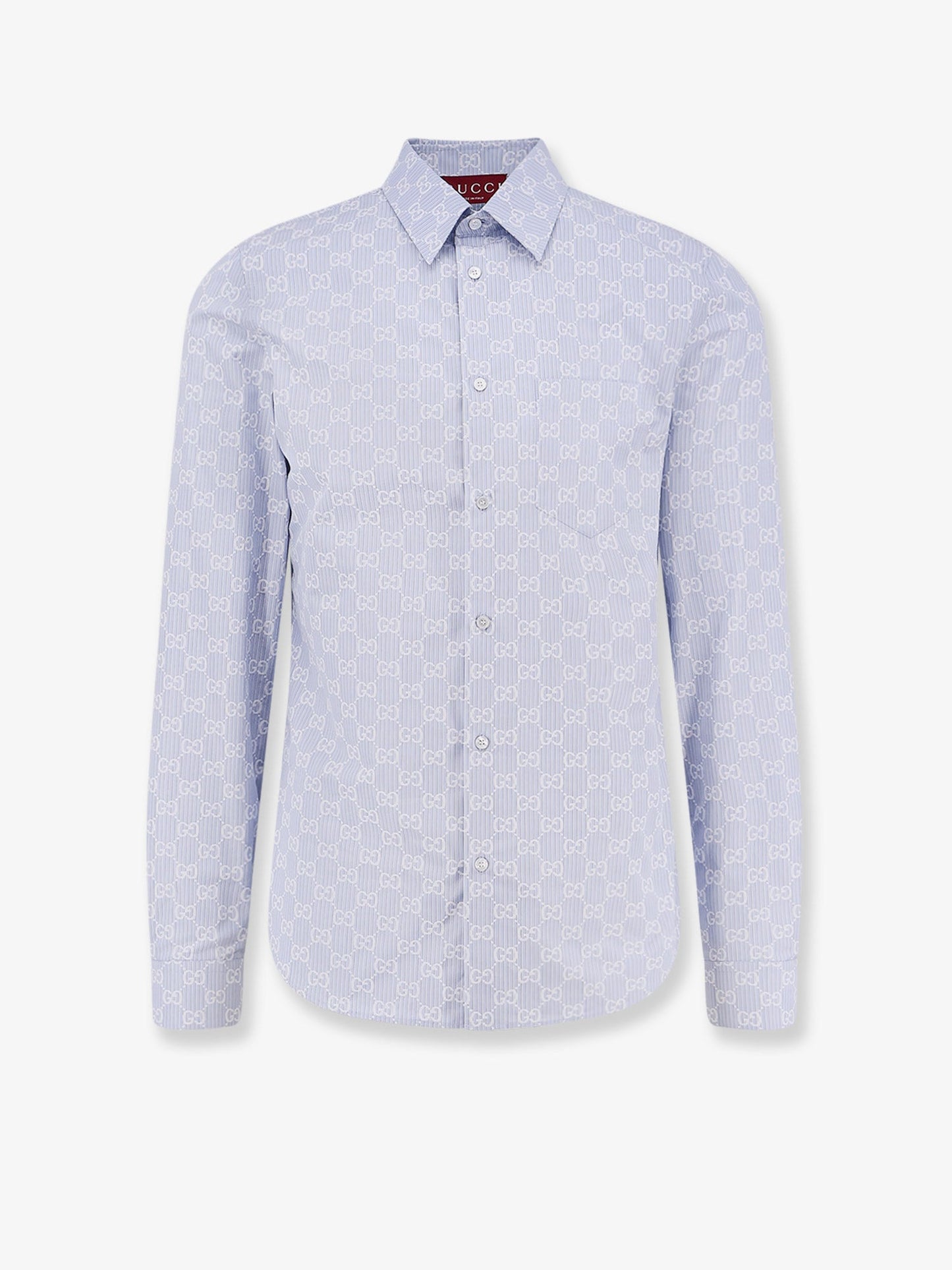 Gucci Cotton And Silk Shirt With All Over Gg Logo