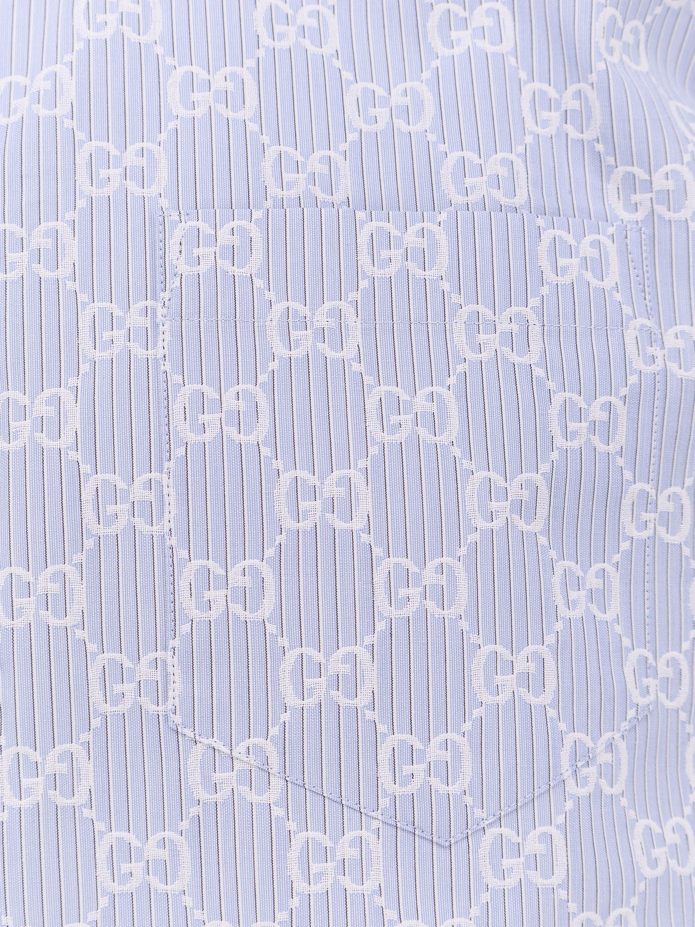 Gucci Cotton And Silk Shirt With All Over Gg Logo