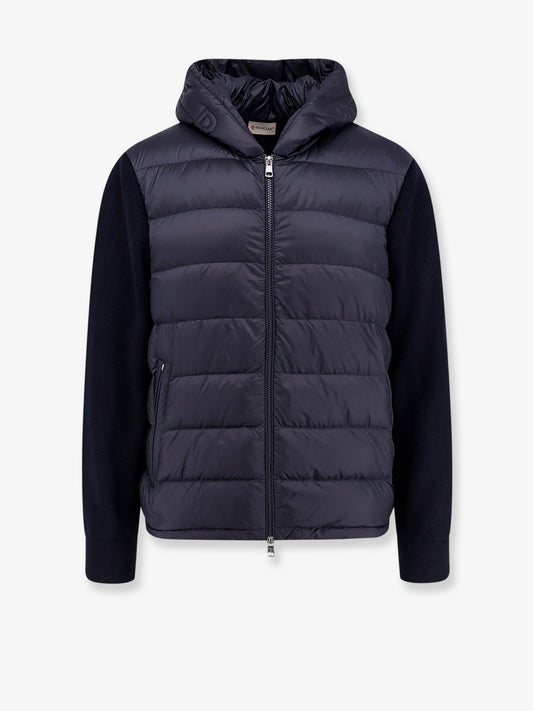 Moncler Virgin Wool Cardigan/Jacket With Padded Inserts