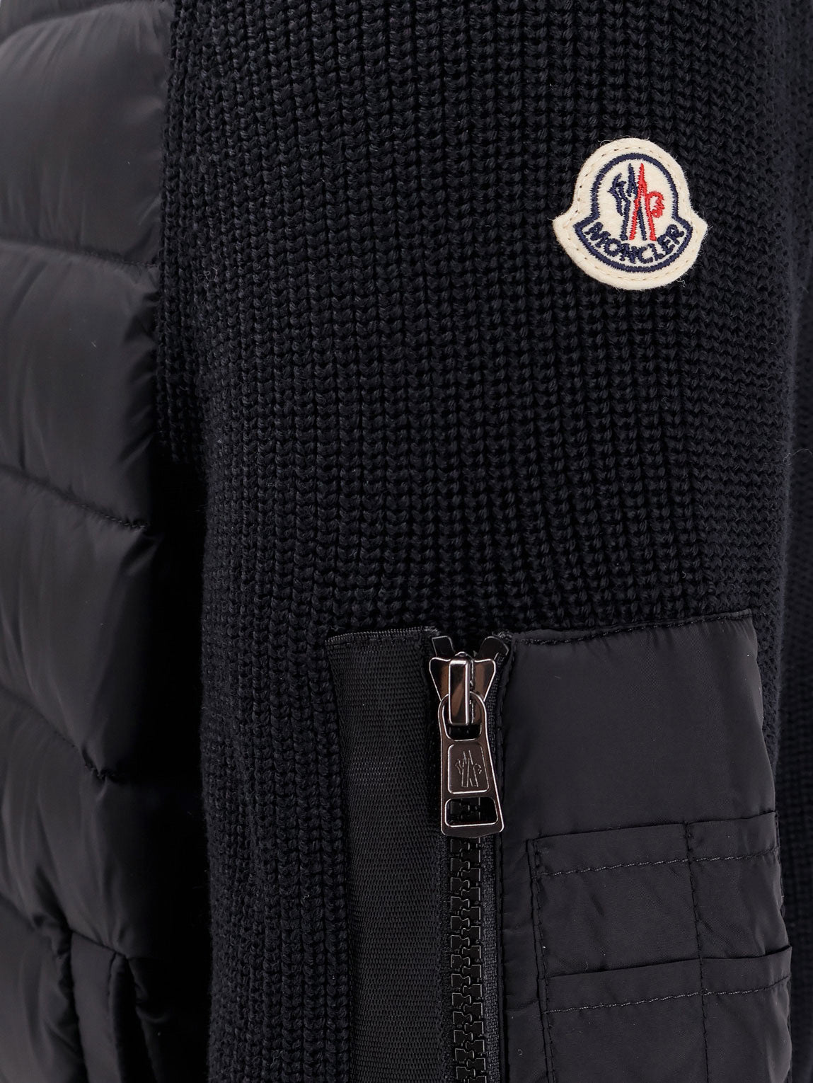 Moncler Woll Blend Cardigan With Padded Inserts