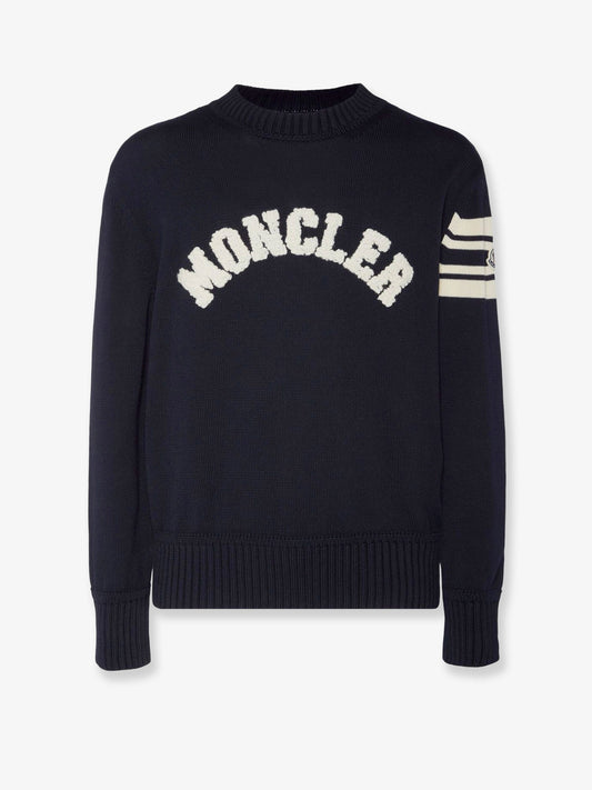 Moncler Cotton Sweater With Logo Patch