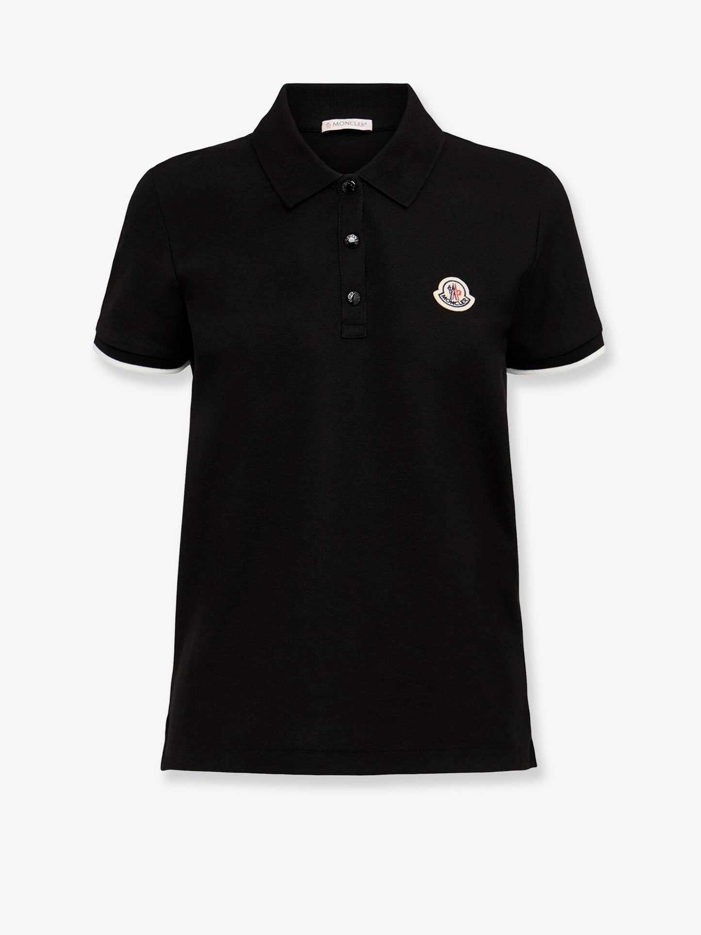 Moncler Cotton Polo Shirt With Iconic Patch