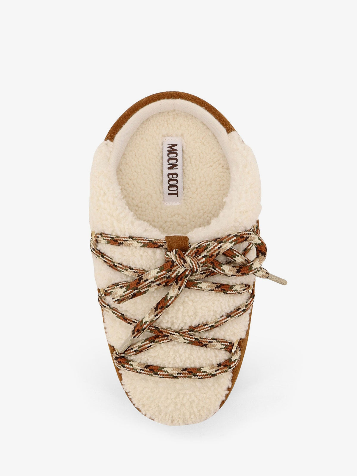 Moon Boot Shearling and suede slip-on - Whisky Off White