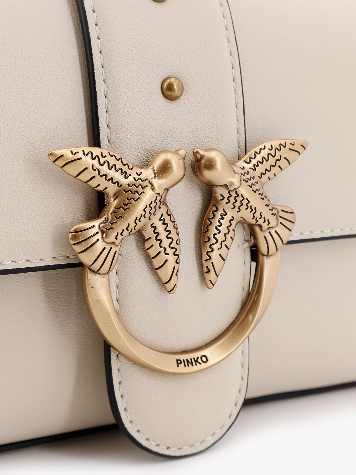 Pinko Love one mini leather shoulder bag - Bianco