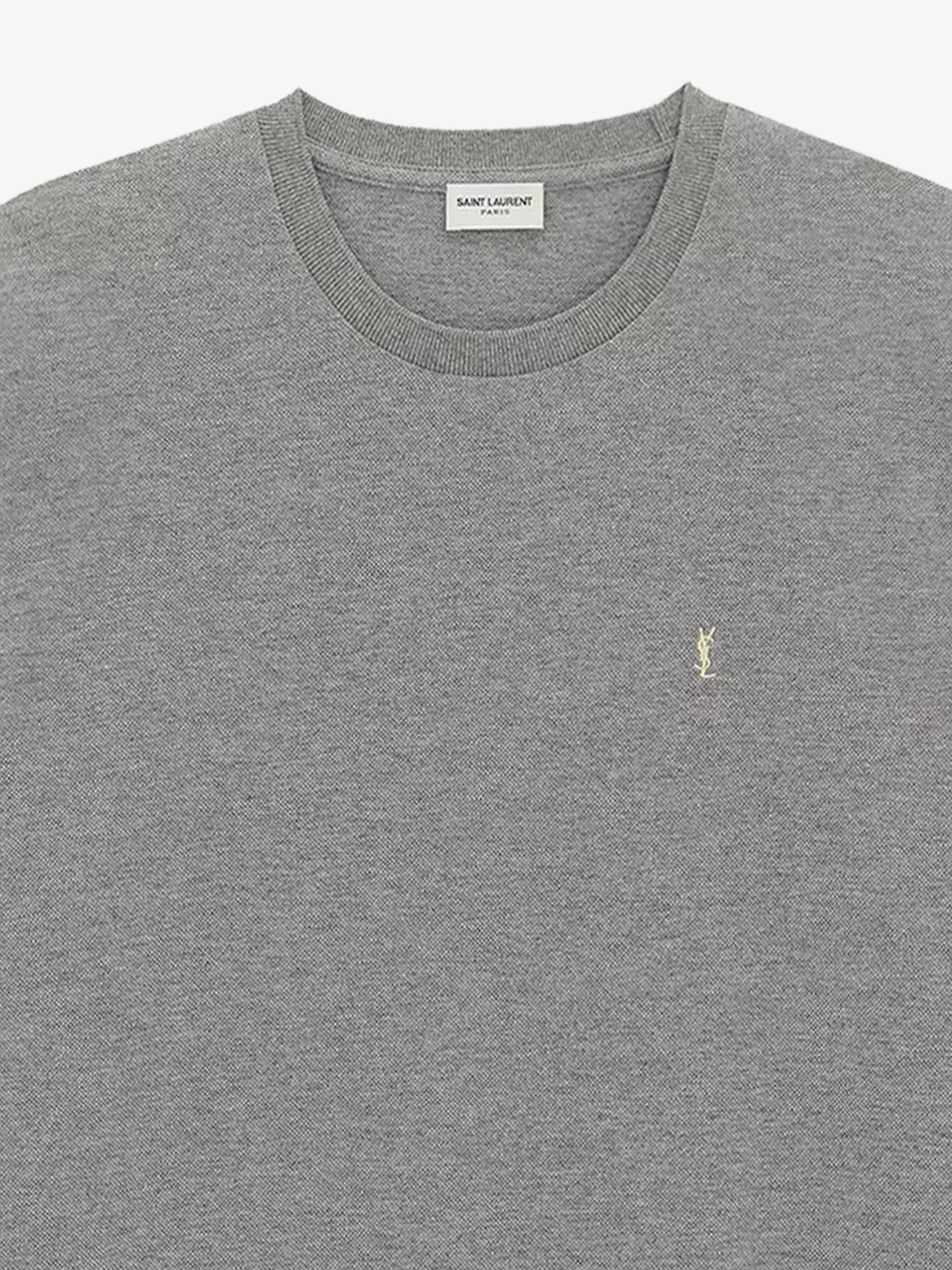 Saint Laurent Recycled Material T Shirt With Cassandre Embroidery
