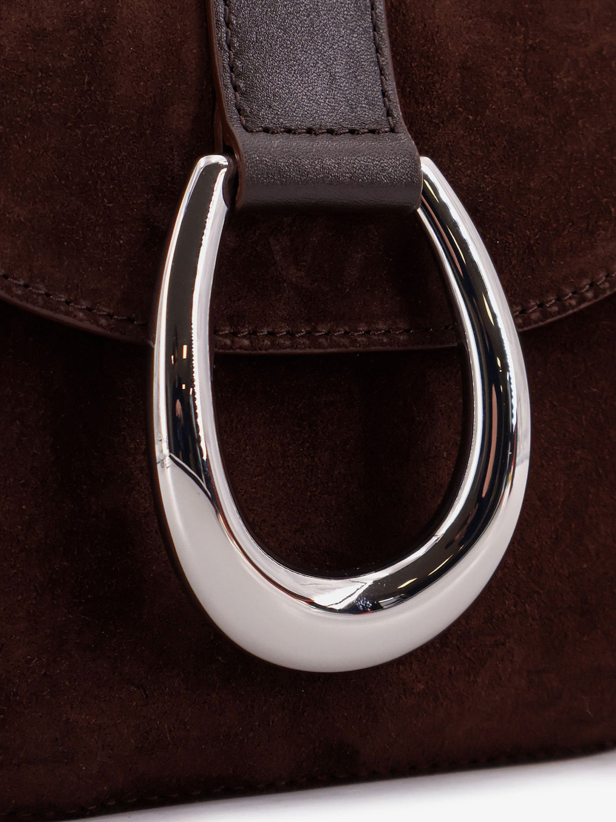 Staud Bella Saddle suede crossbody bag - Espresso