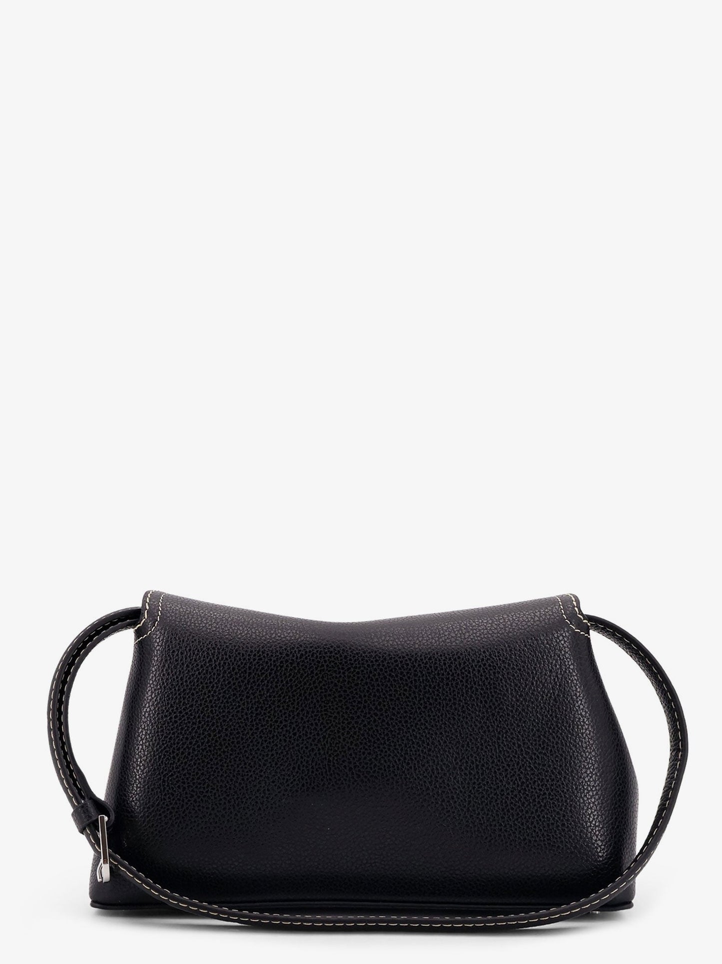 Toteme T Lock Leather Clutch With Contrasting Stitchings