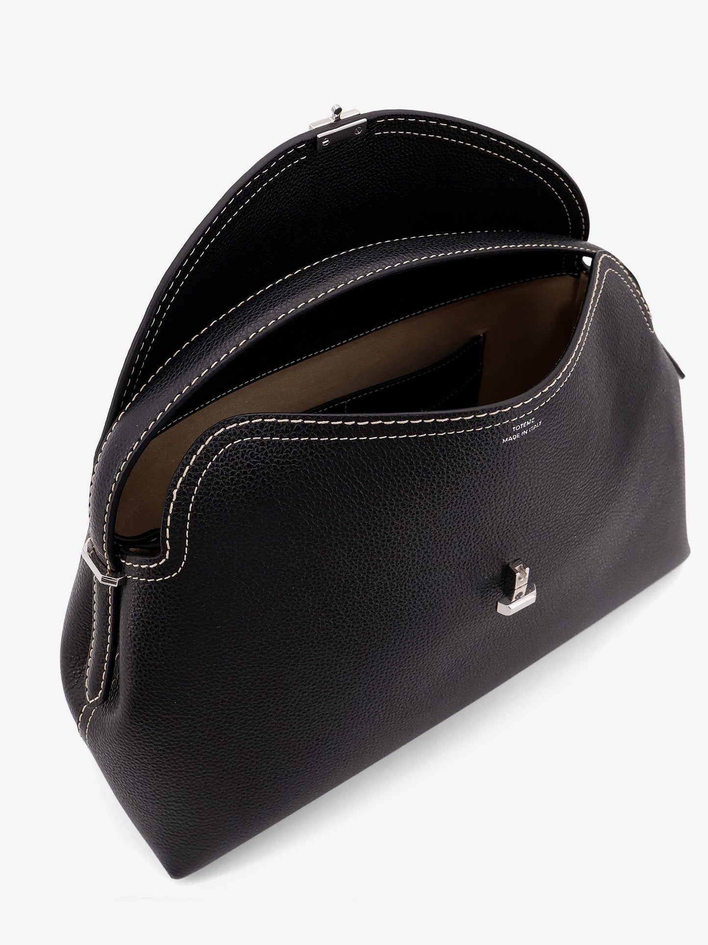 Toteme T Lock Leather Handbag With Contrasting Stitching