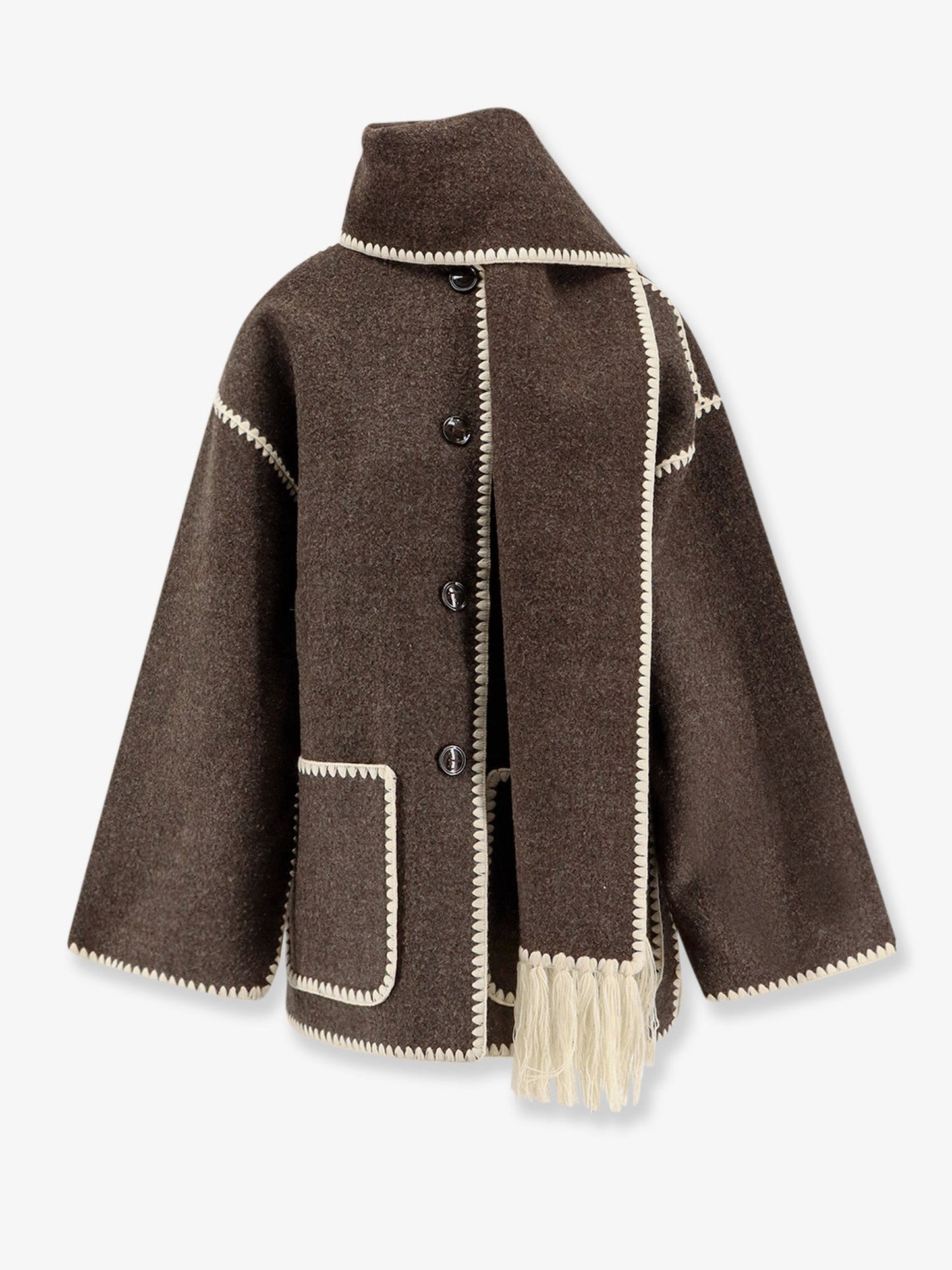Toteme Embroidered Scarf Wool Blend Jacket