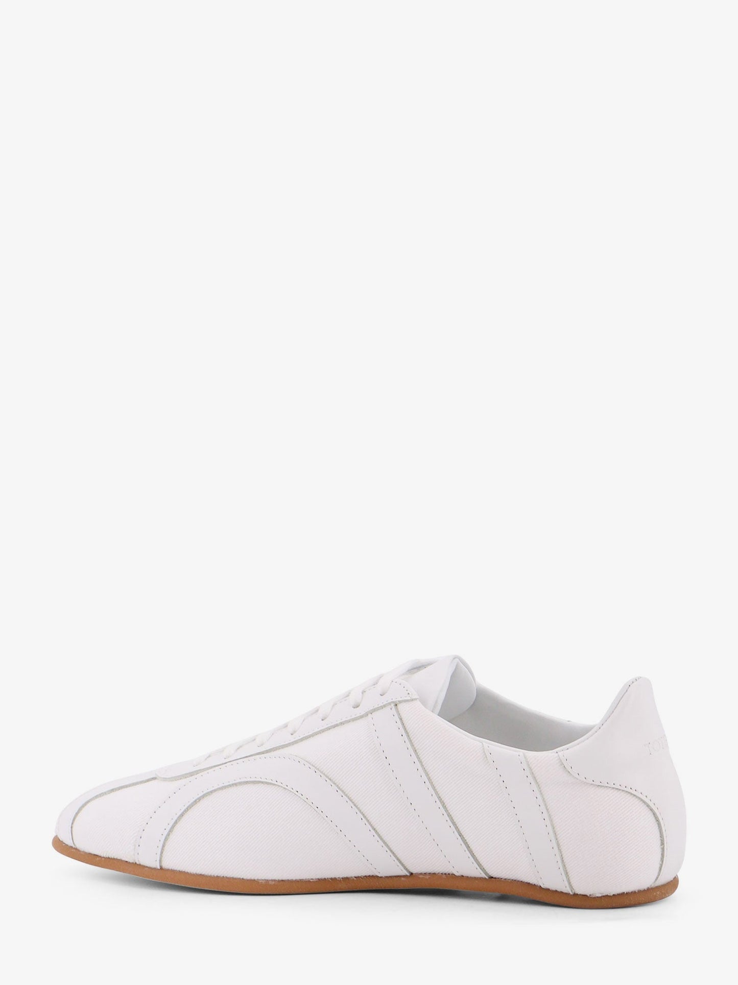 Toteme Canvas Low Top Sneakers With Leather Profiles