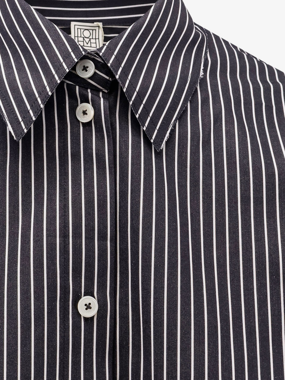Toteme Striped Kimono Sleeve Shirtdress