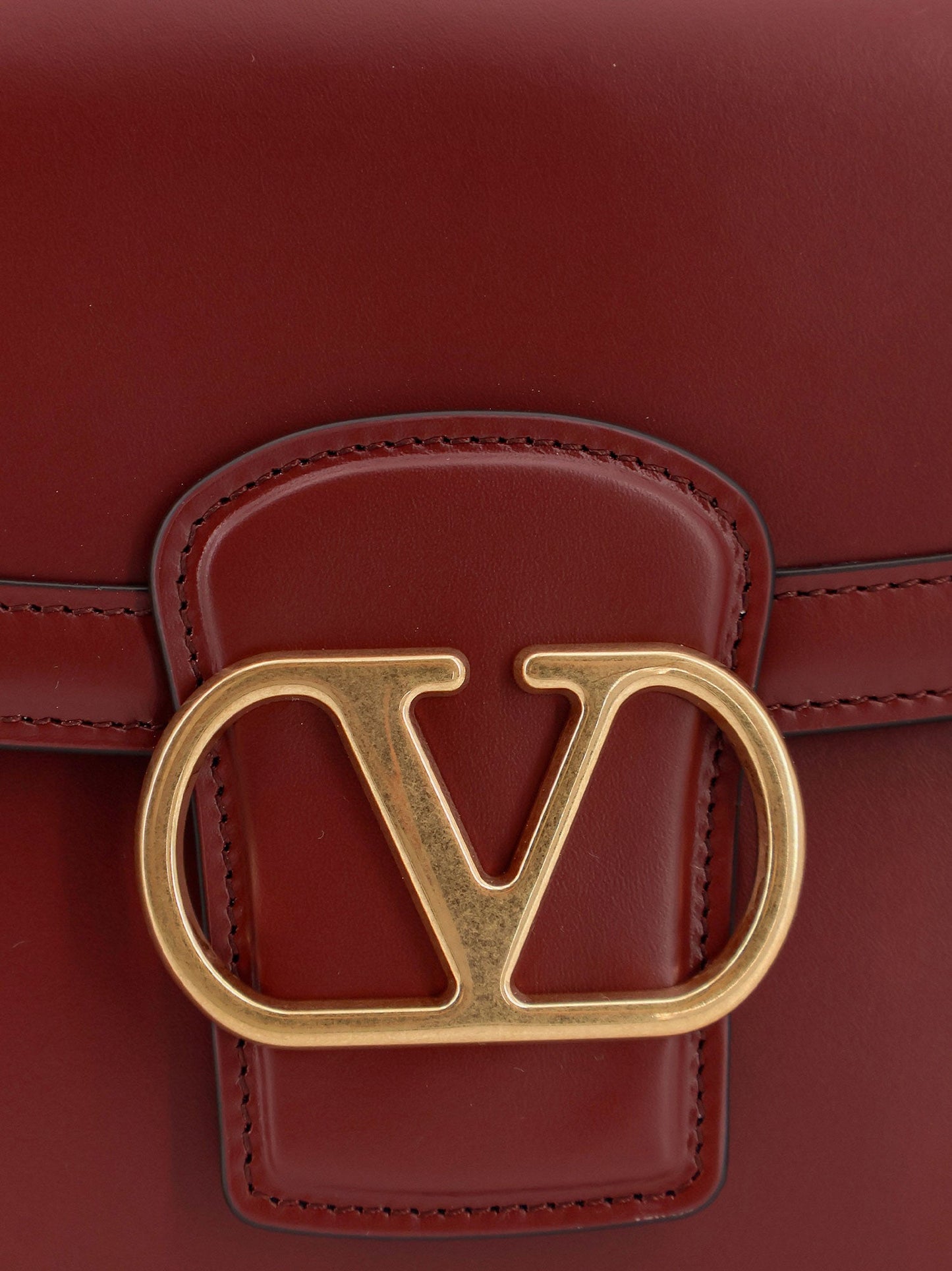 Valentino Garavani 9TO5 leather shoulder bag - Brick Ruby