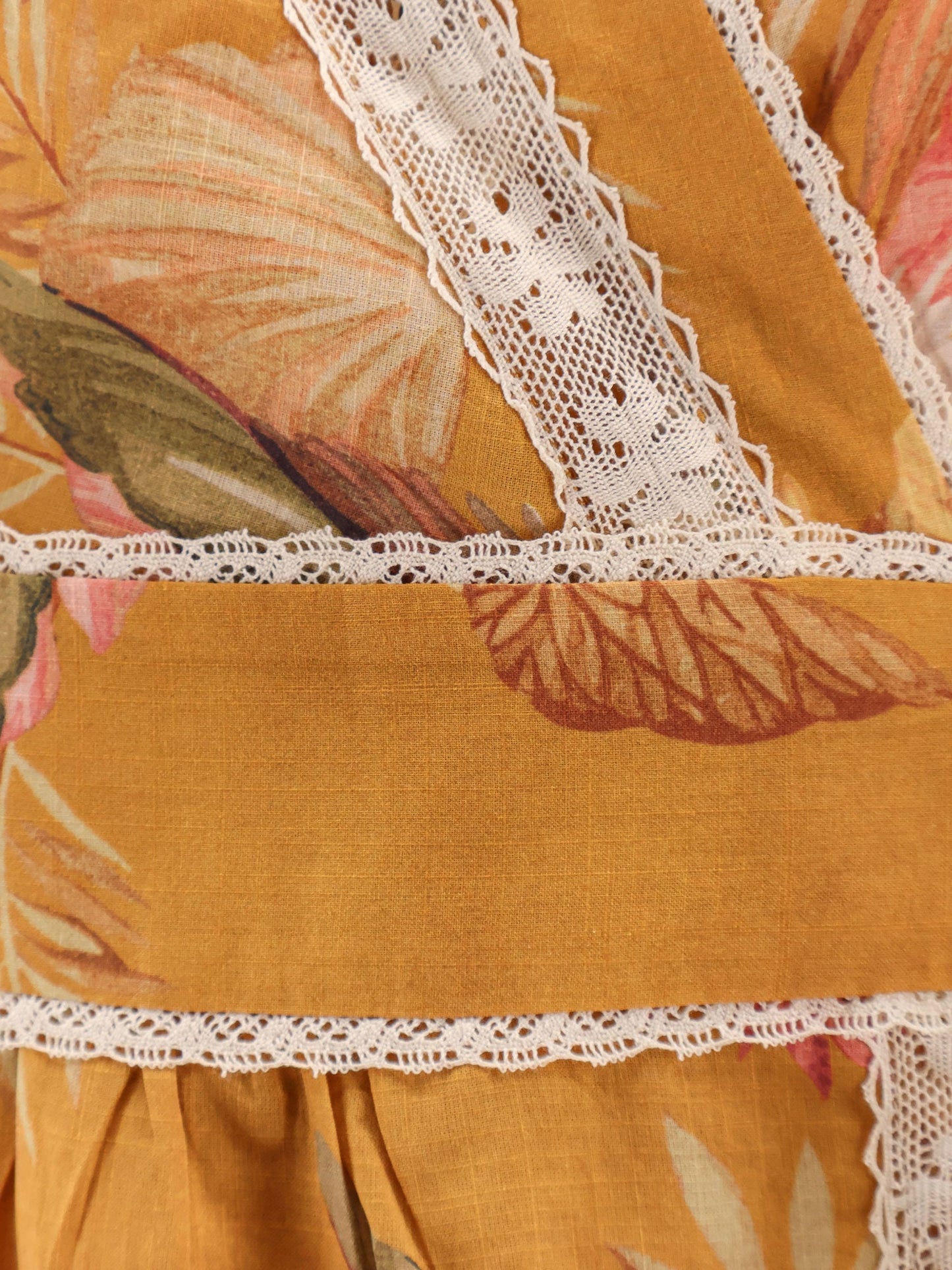 Zimmermann Frill cotton short dress with floral print - Mustard Palm Floral
