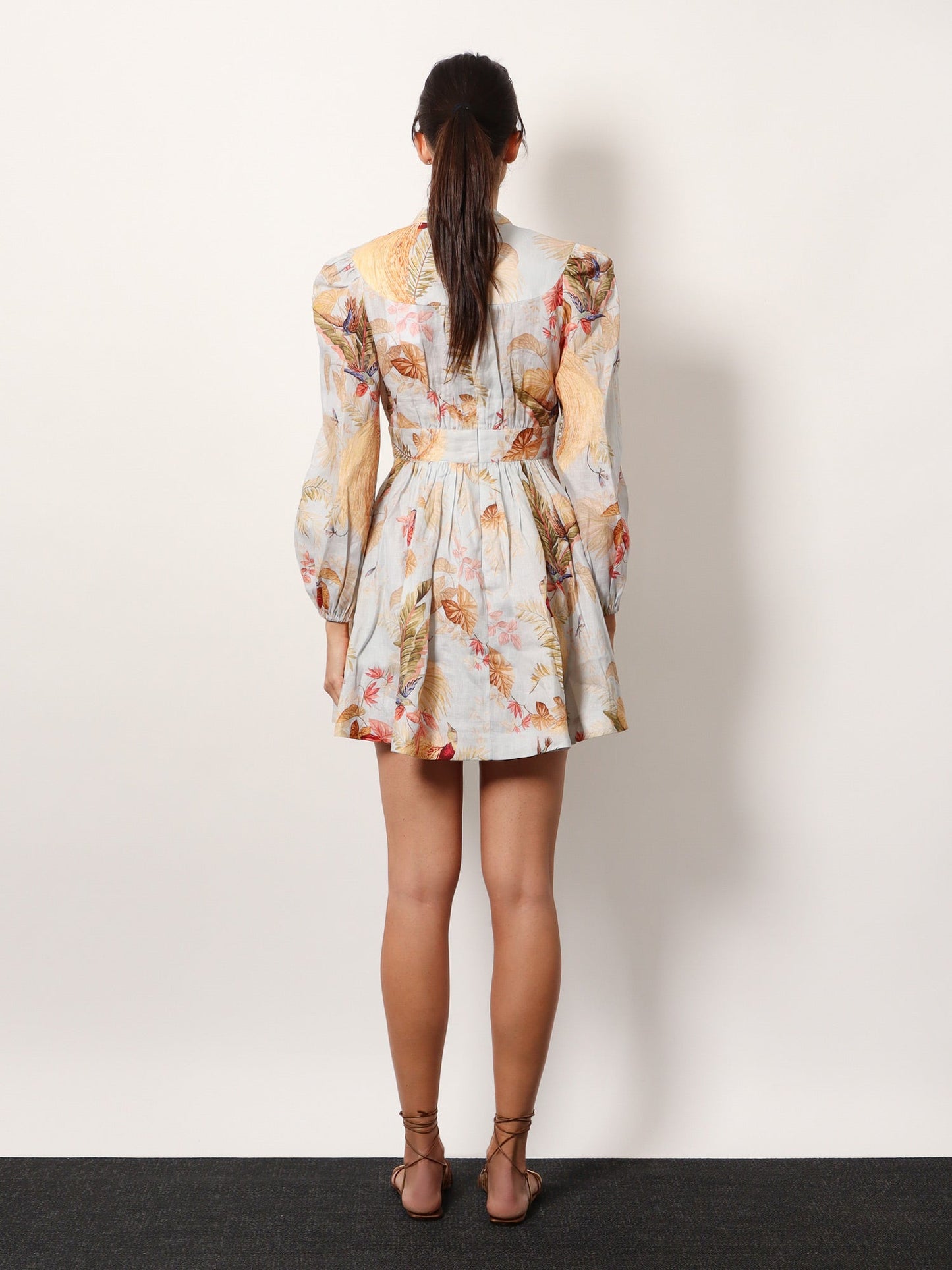 Zimmermann Ascension Plunge Linen Short Dress