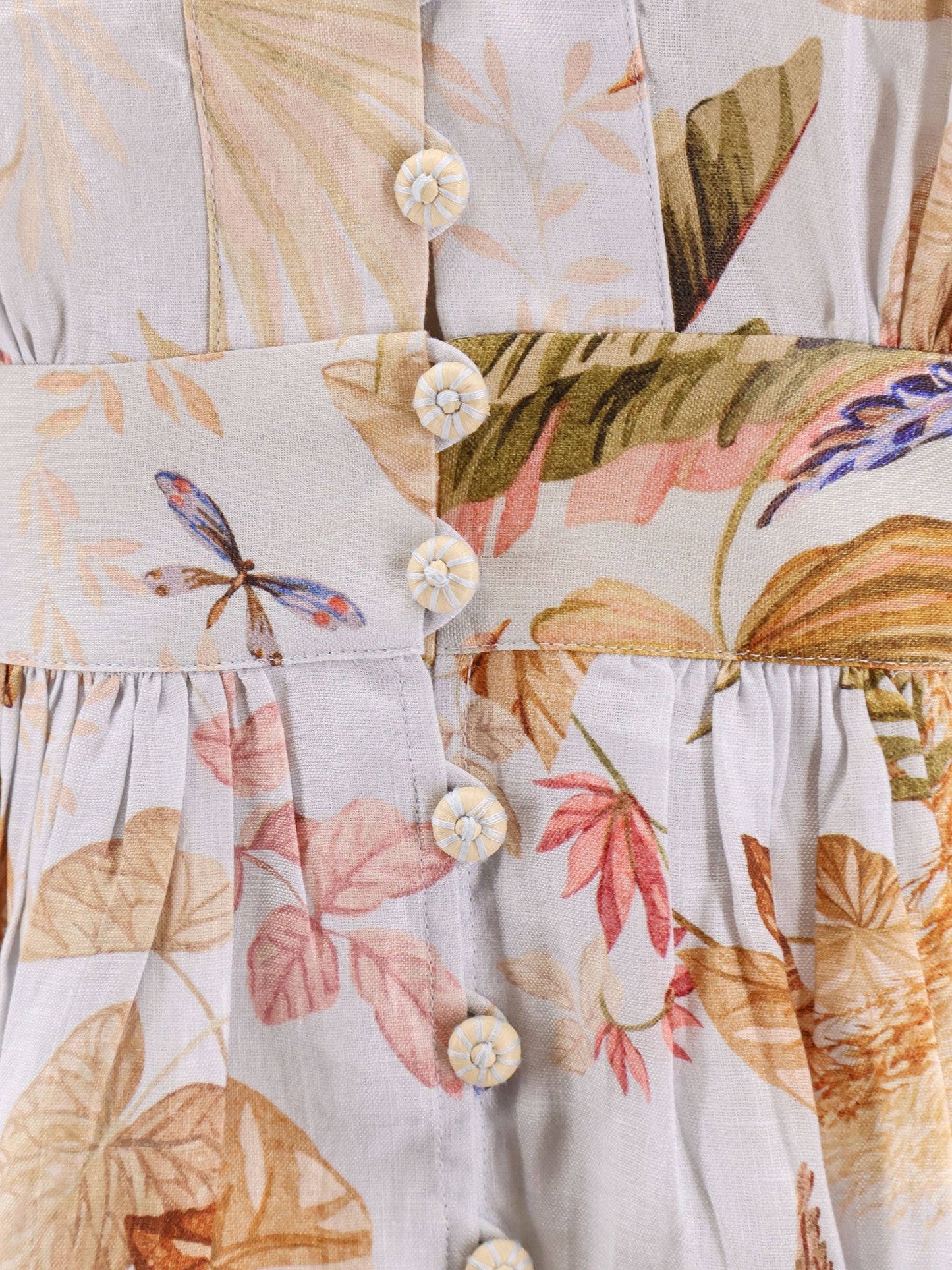 Zimmermann Ascension Plunge Linen Short Dress