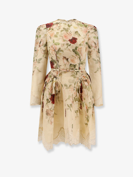 Zimmermann Hypnotic Lace Trim Silk And Cotton Mini Dress