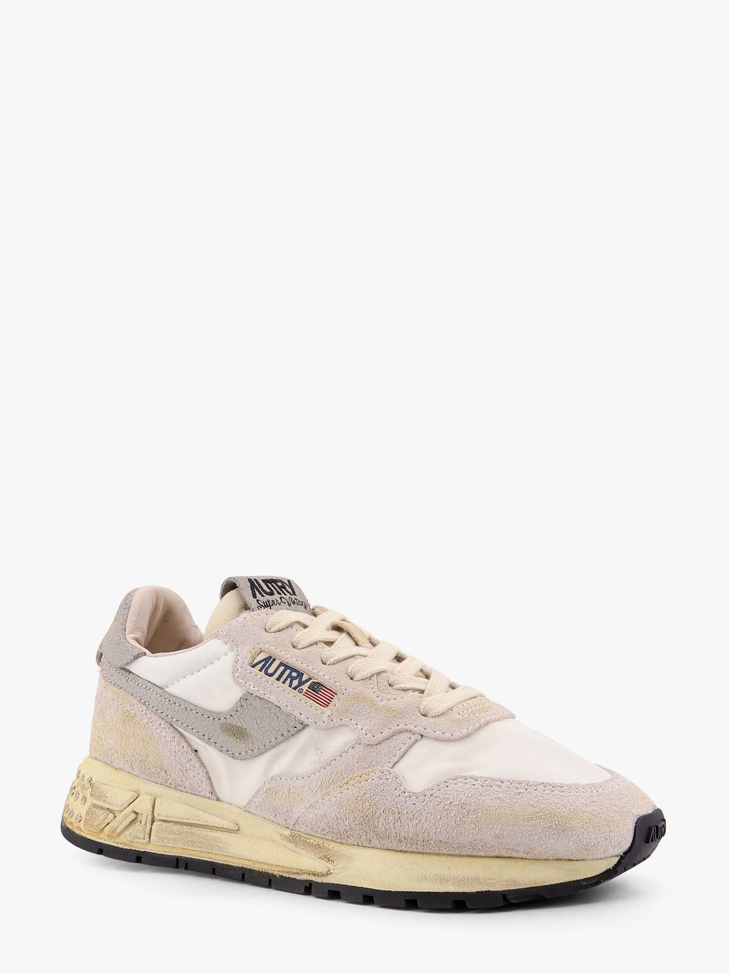 Autry Reelwind Low Top Suede And Nylon Sneakers With Used Effect