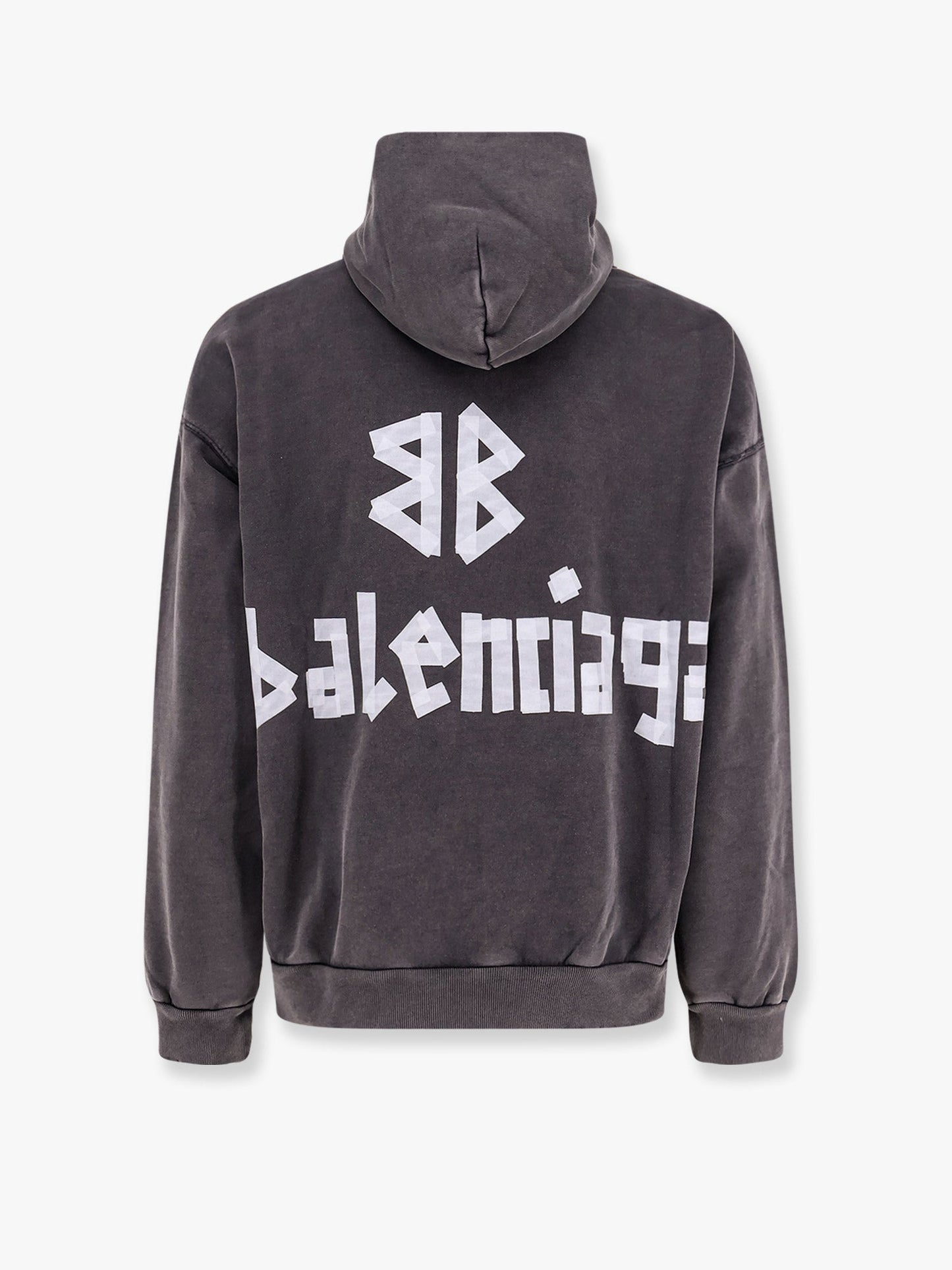Balenciaga Used Effect Cotton Sweatshirt With New Tape Logo