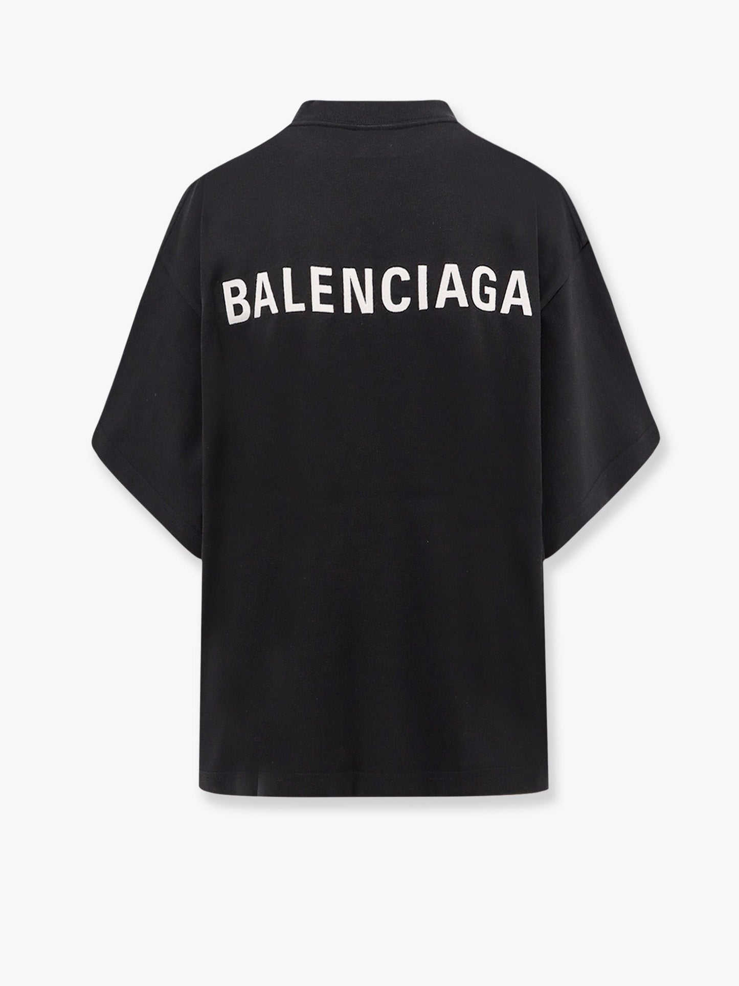 Balenciaga Cropped T Shirt With Logo Embroidery