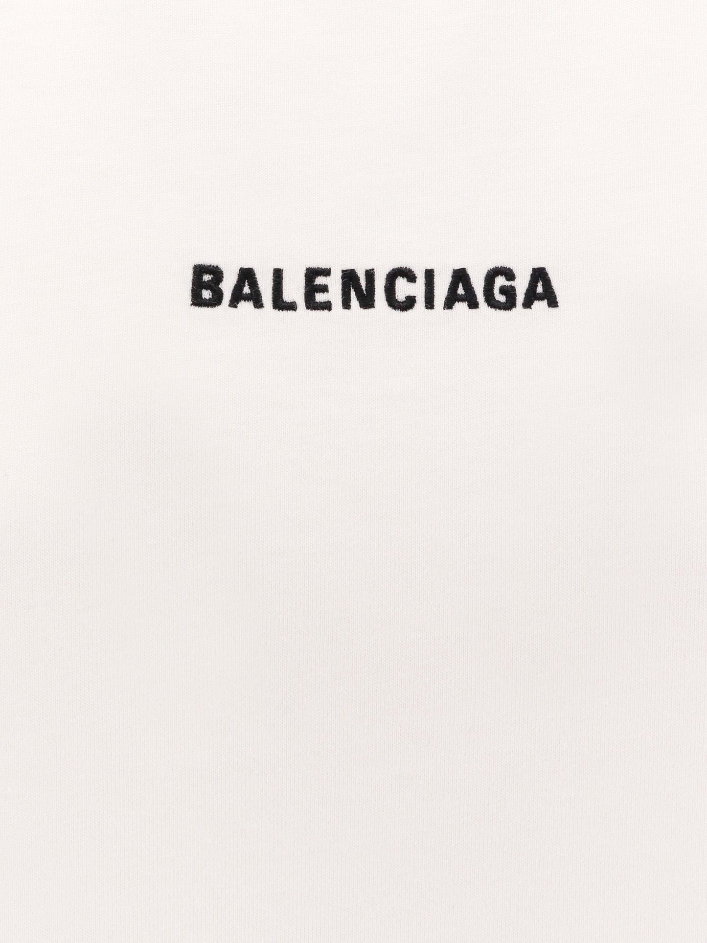 Balenciaga Cropped T Shirt With Logo Embroidery