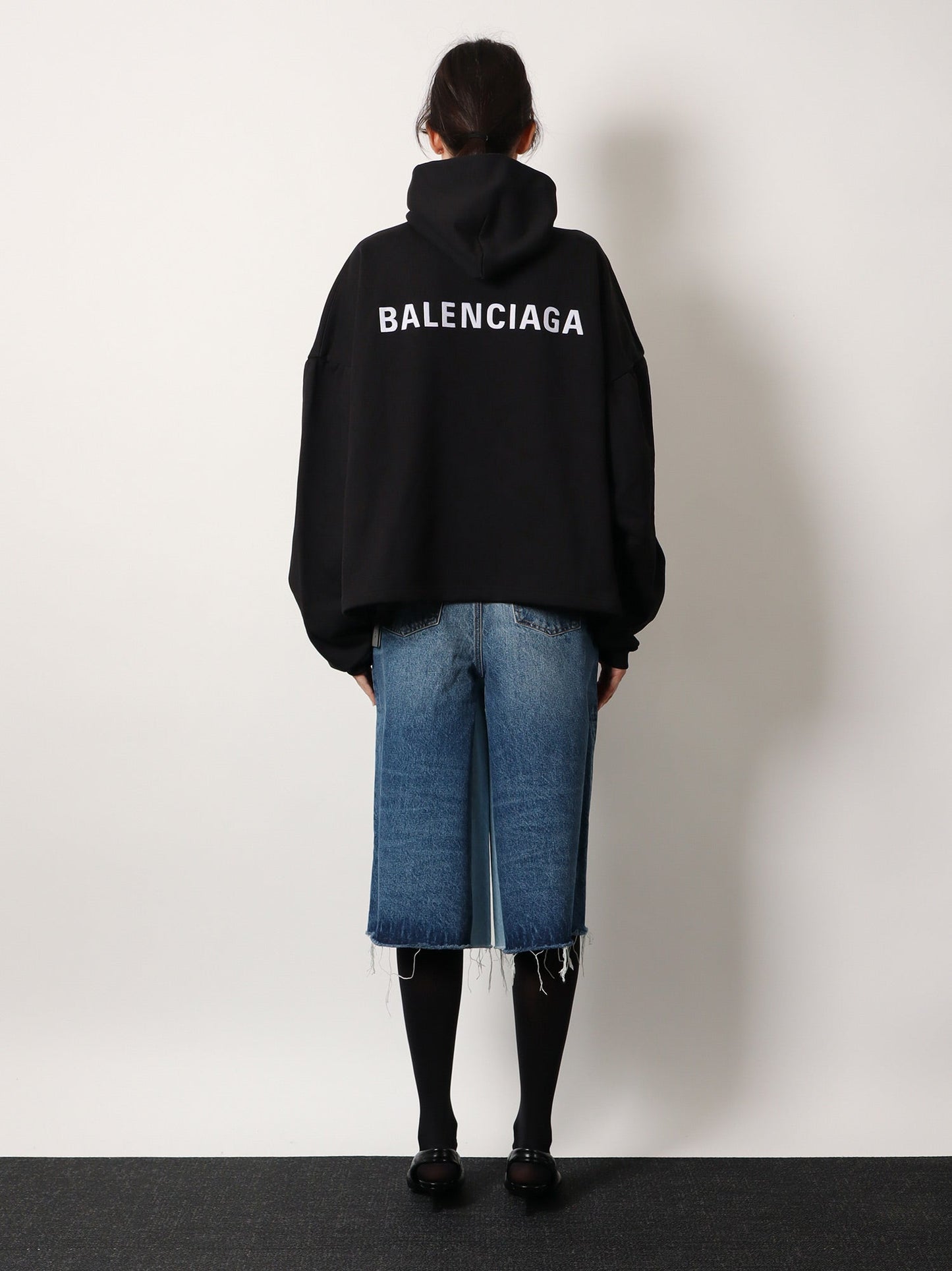 Balenciaga Cropped Sweatshirt With Embroidered Logo