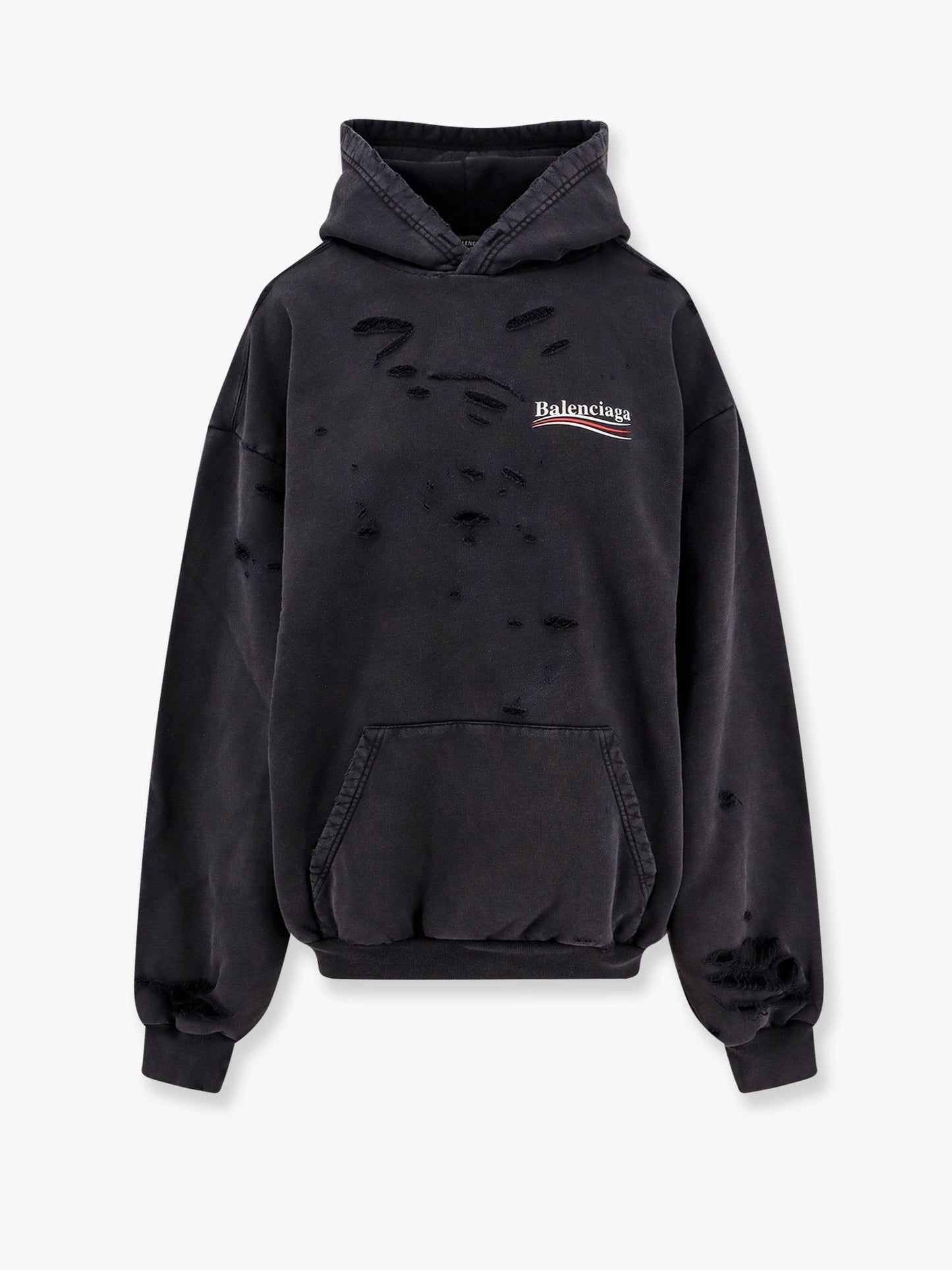 Balenciaga Destroyed Finish Cotton Sweatshirt