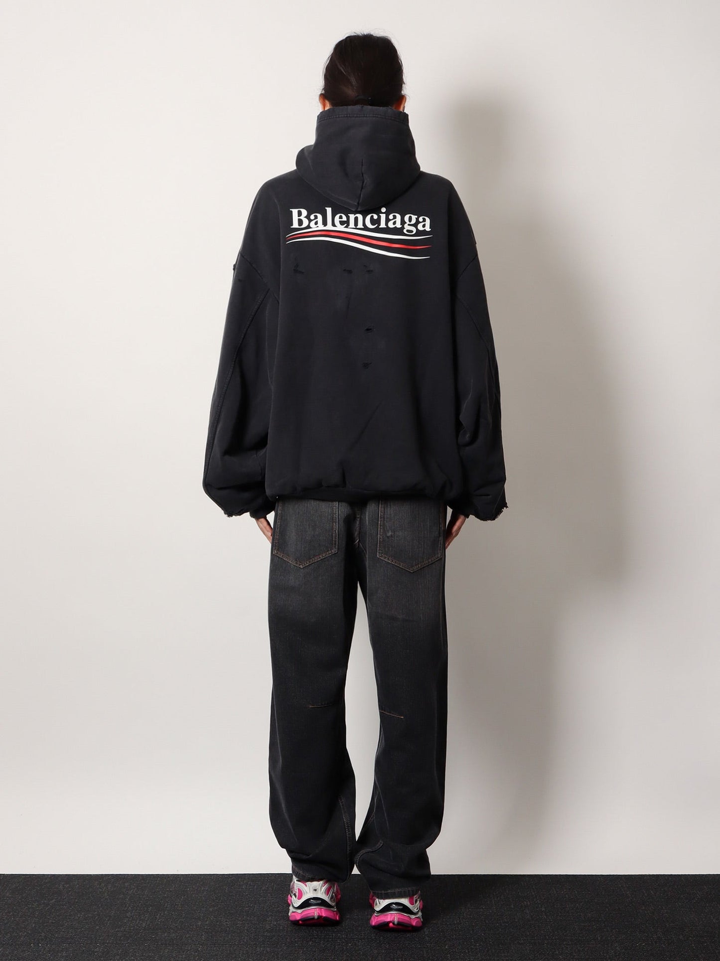 Balenciaga Destroyed Finish Cotton Sweatshirt