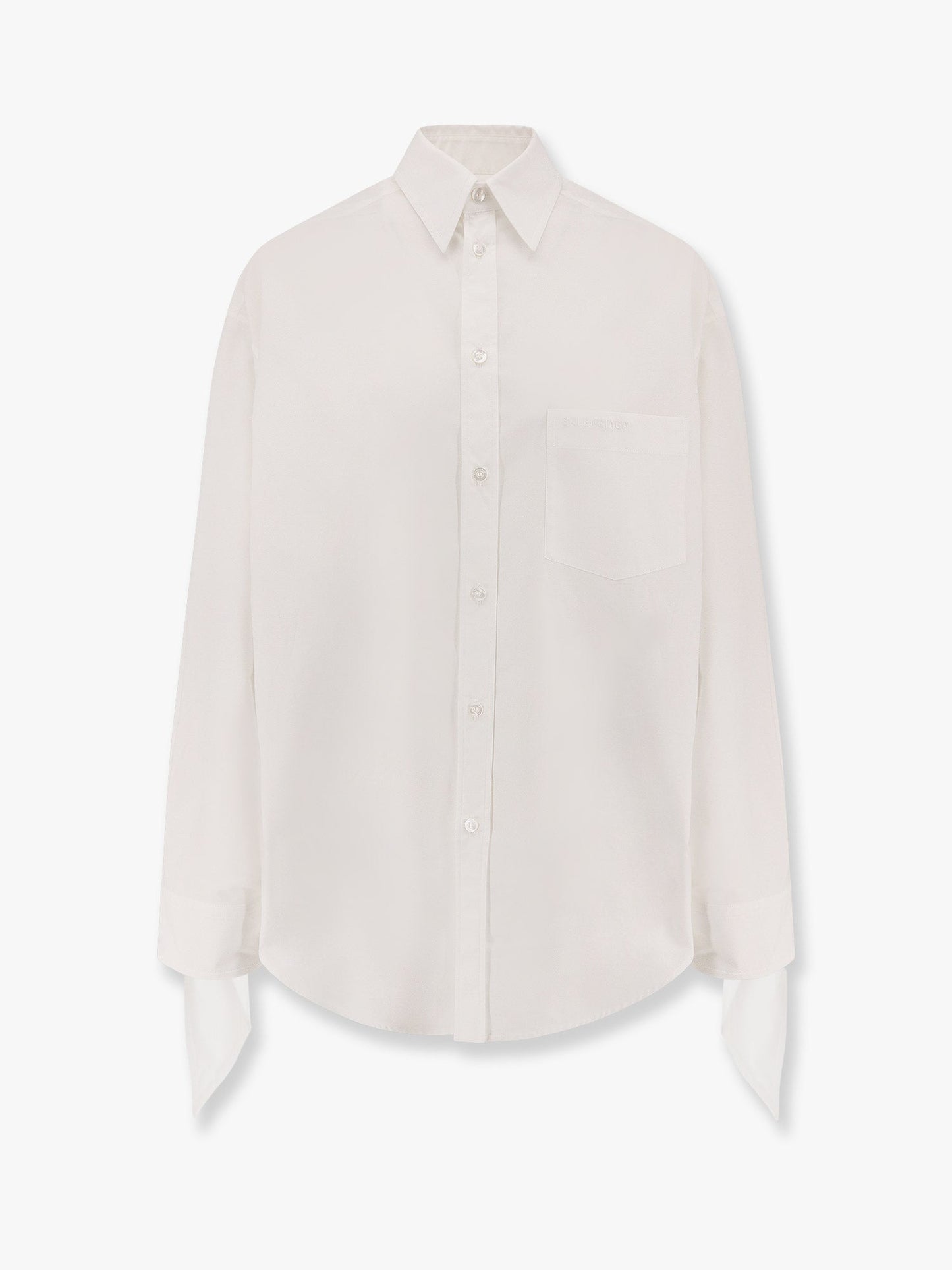 Balenciaga Oversize Cotton Shirt With Knotted Details