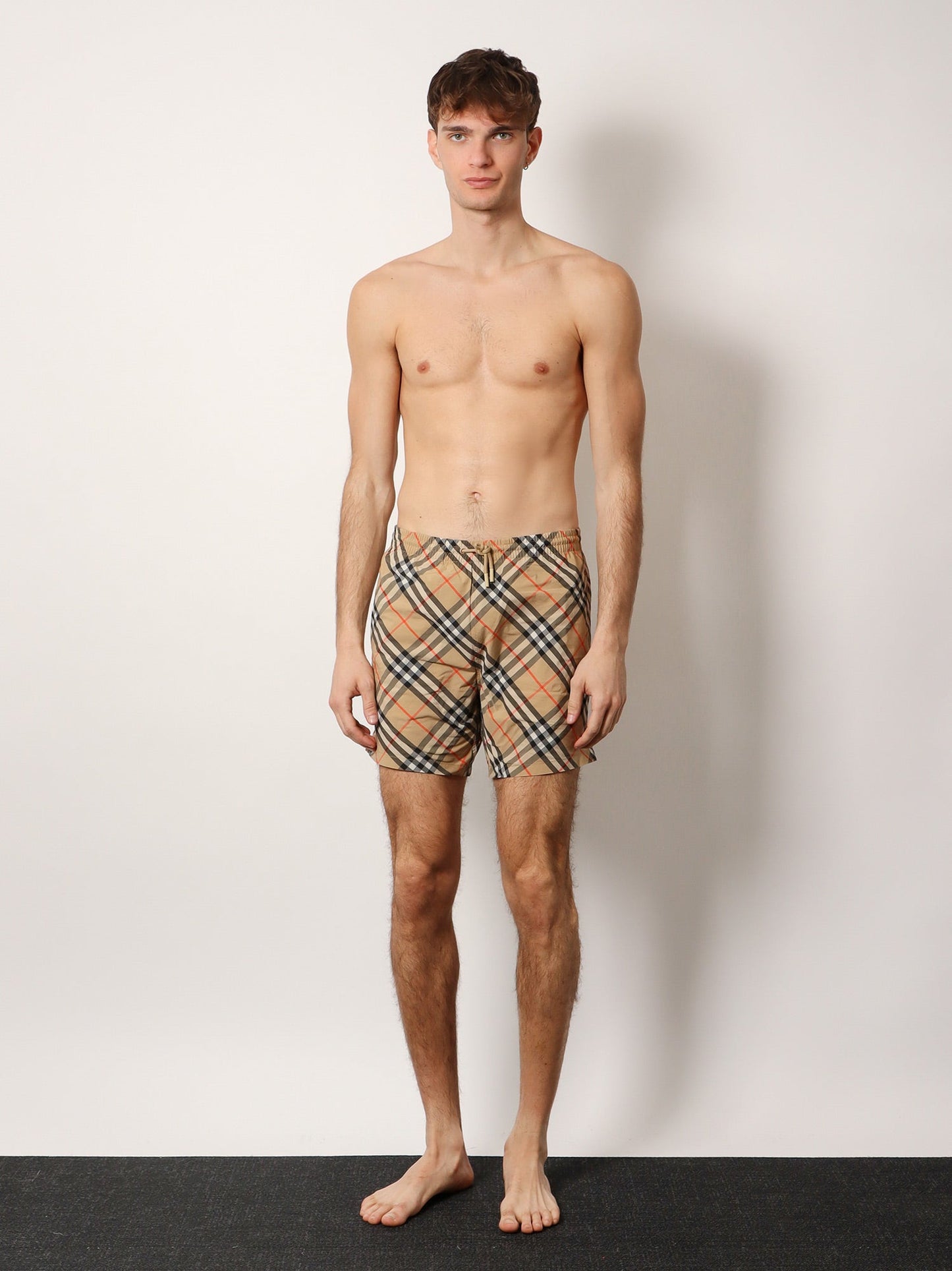 Burberry Swim Trunks With Traditional Check Motif