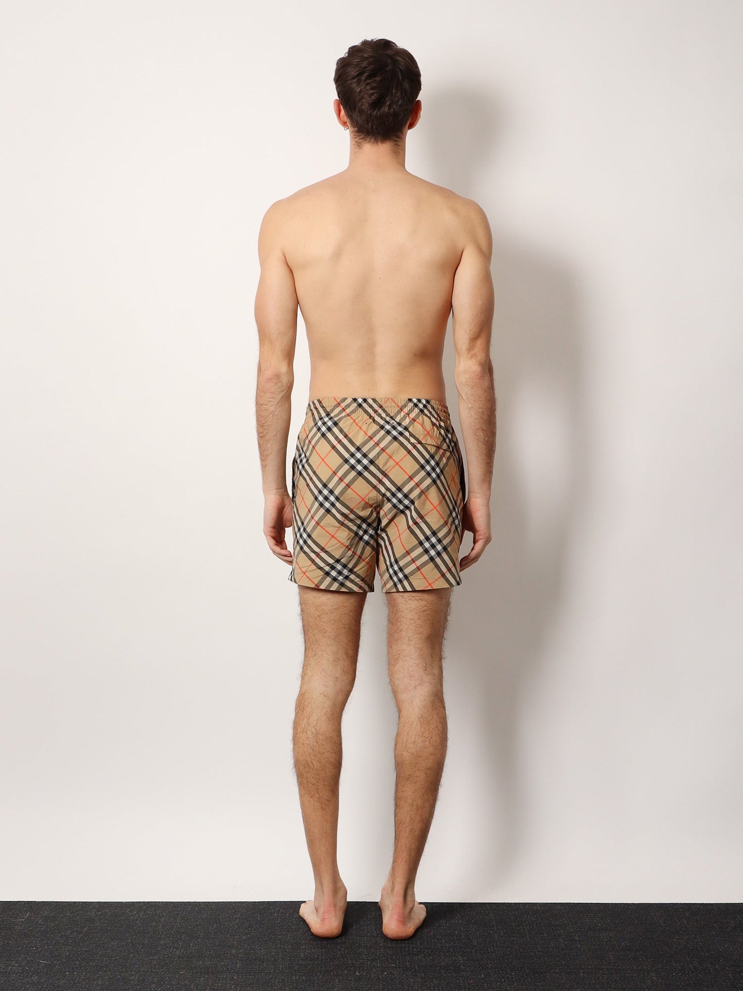 Burberry Swim Trunks With Traditional Check Motif