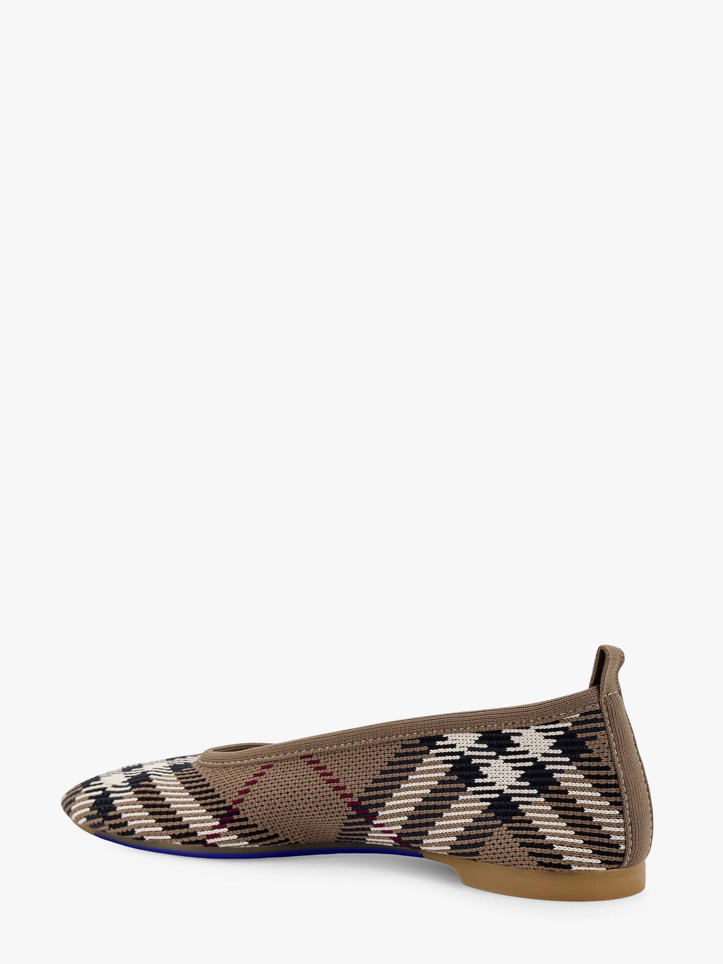 Burberry Knit Baby Nylon Blend Ballerinas With Knitted Traditional Check