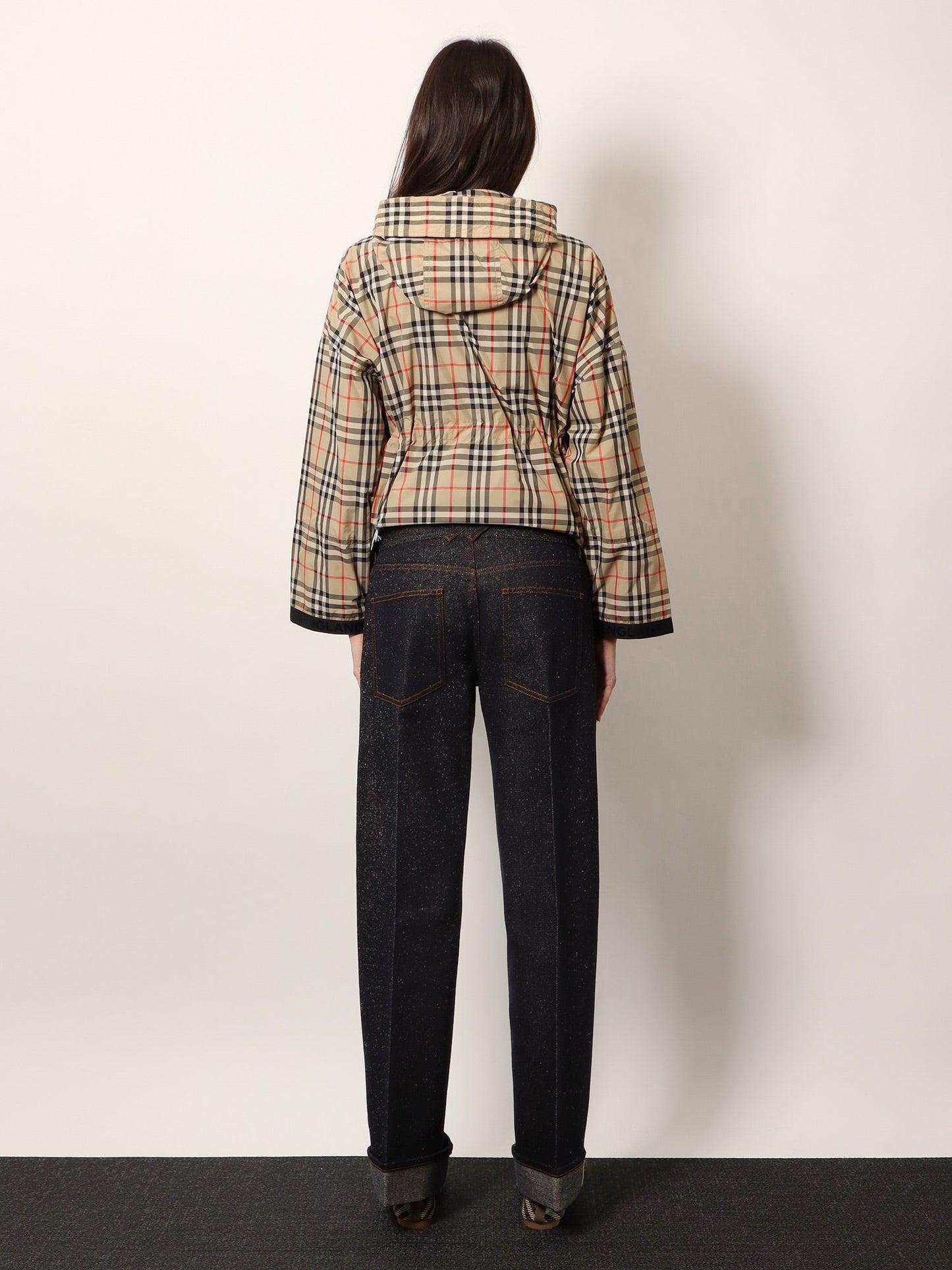 Burberry Cotton Blend Trouser With Metal Belt Loop