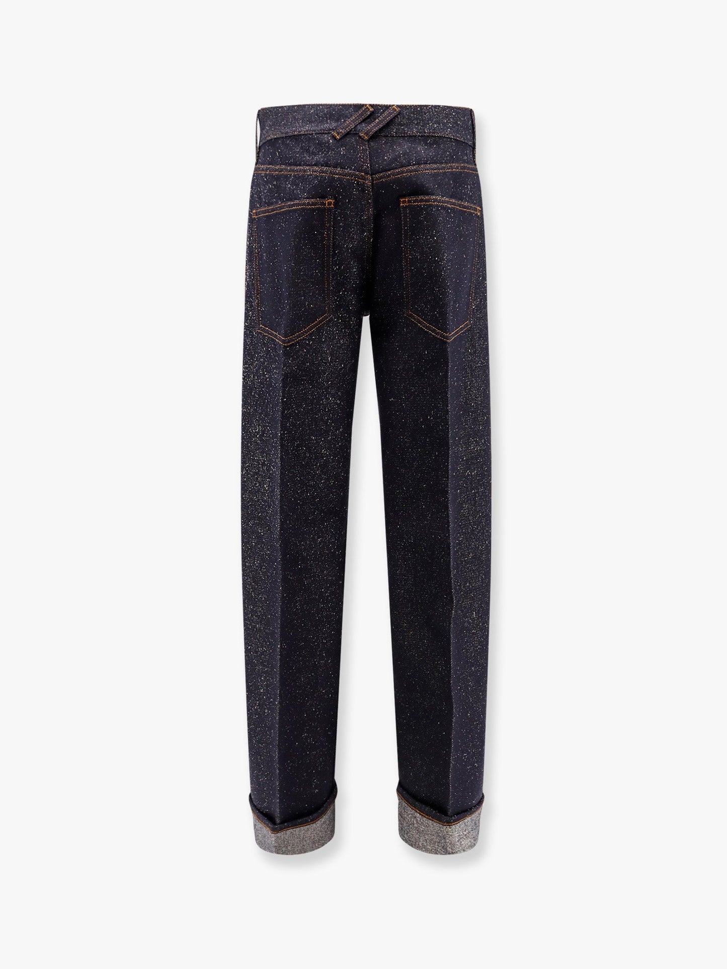 Burberry Cotton Blend Trouser With Metal Belt Loop