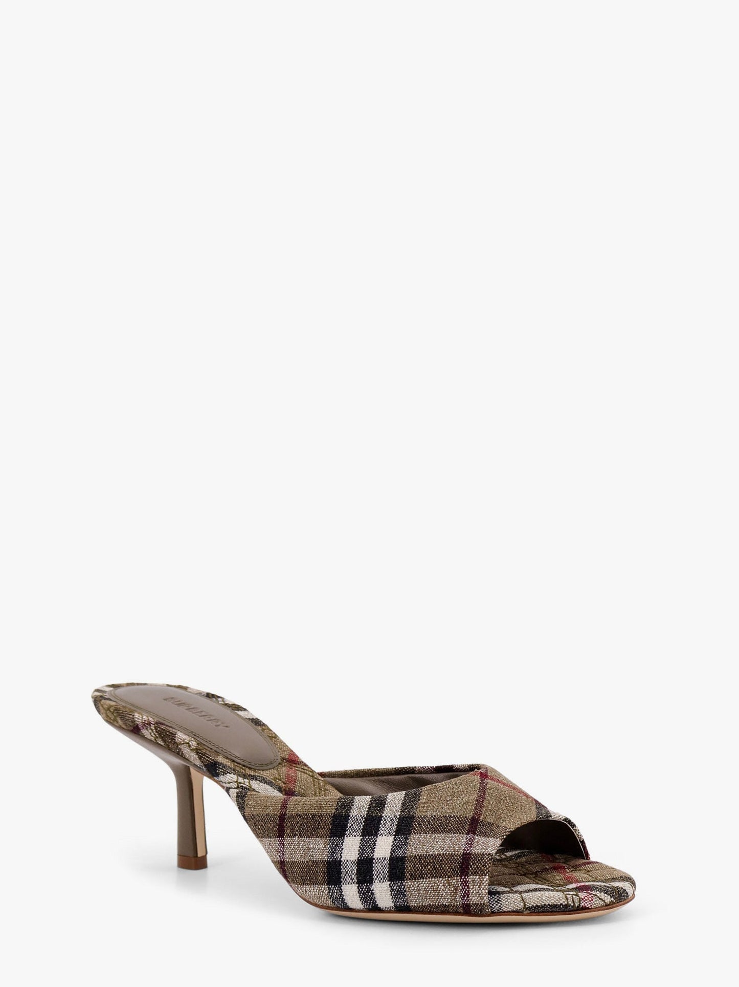 Burberry Mews Traditional Check Linen Blend Mule