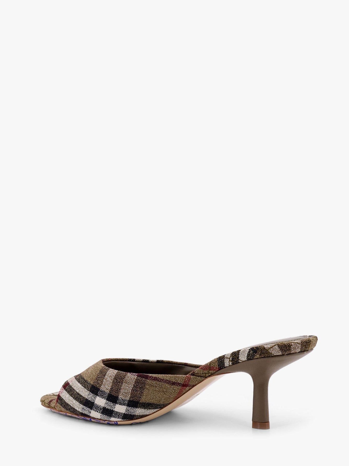 Burberry Mews Traditional Check Linen Blend Mule
