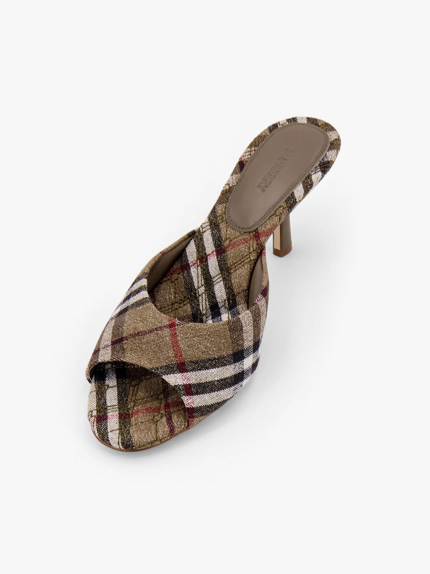 Burberry Mews Traditional Check Linen Blend Mule
