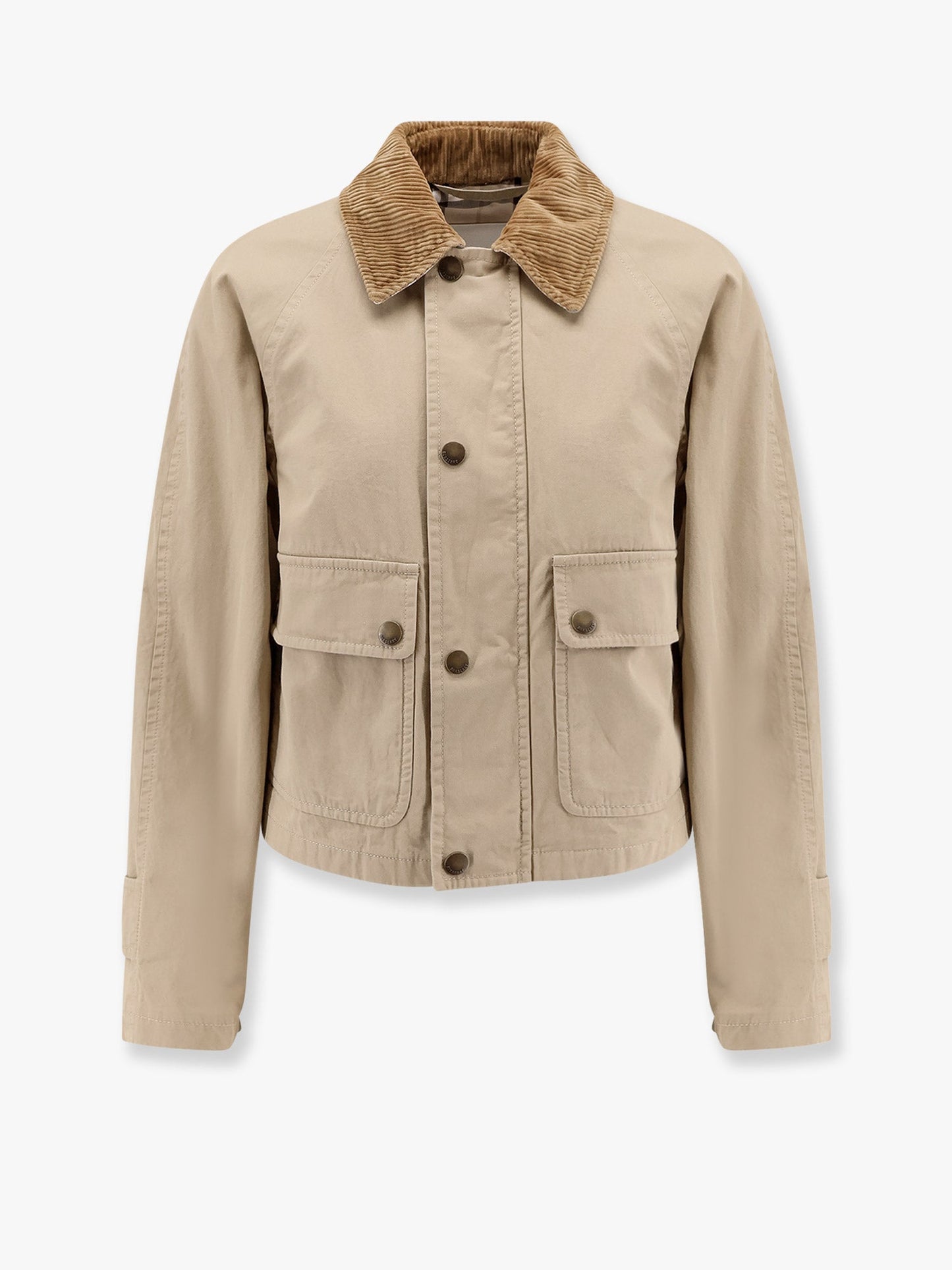 Burberry Organic Cotton Jacket With Check Lining