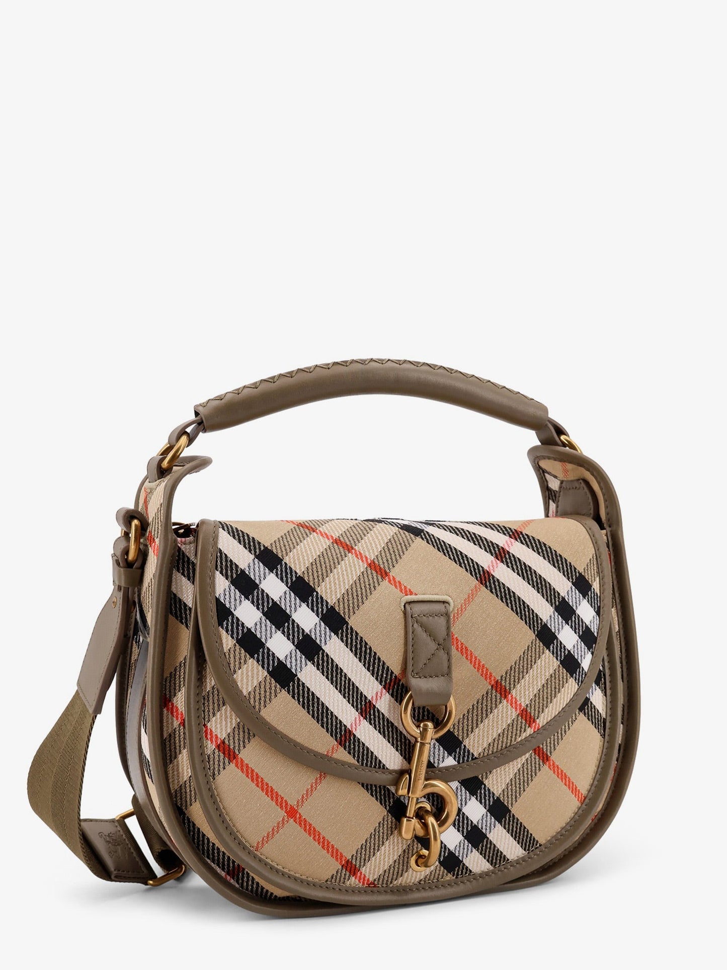 Burberry Clip Messenger Burberry Check Fabric Shoulder Bag