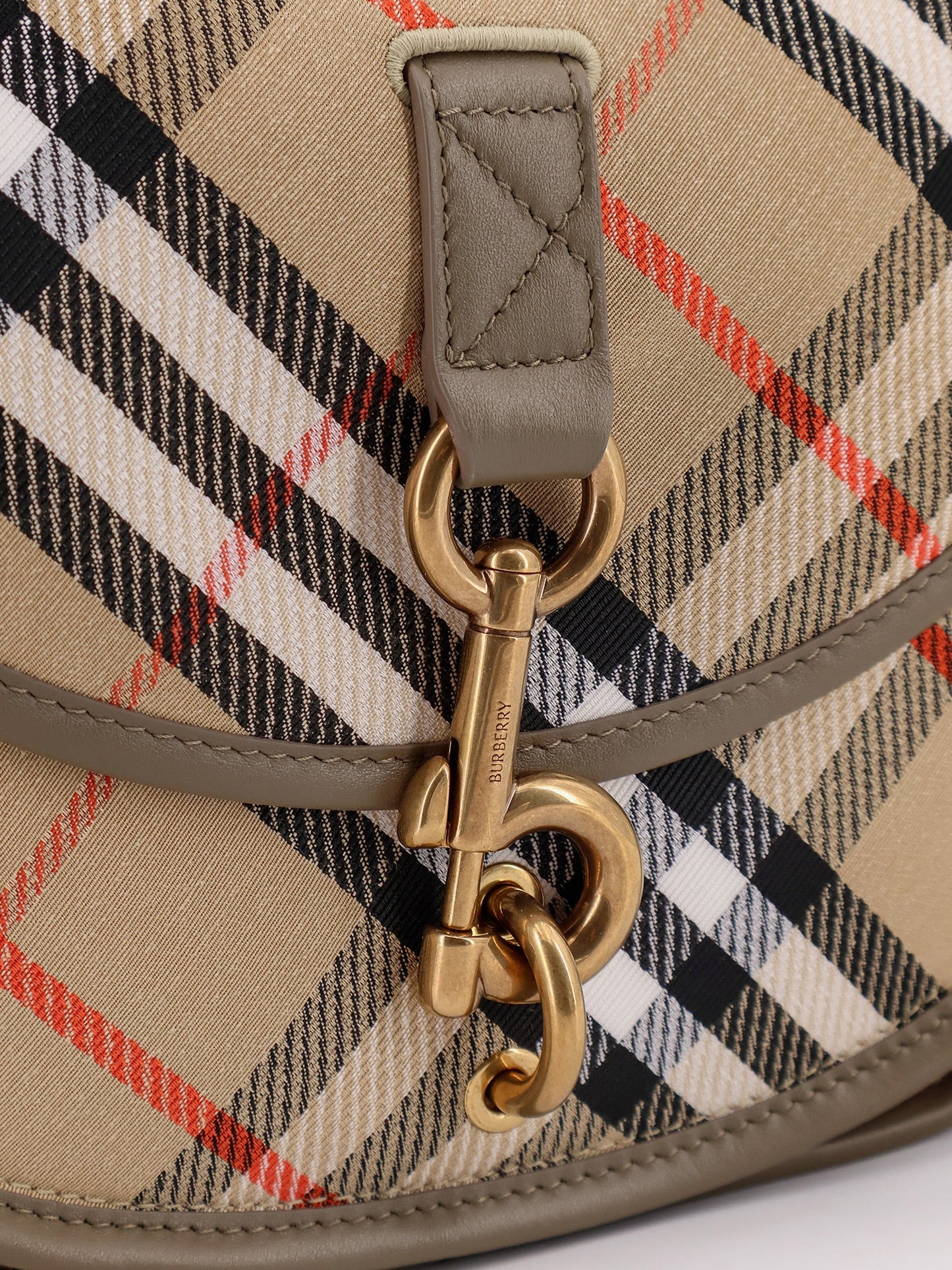 Burberry Clip Messenger Burberry Check Fabric Shoulder Bag