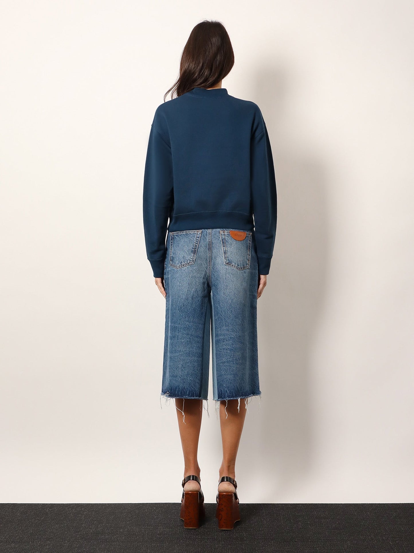 Chloe' Cotton Sweatshirt With Lettering Logo