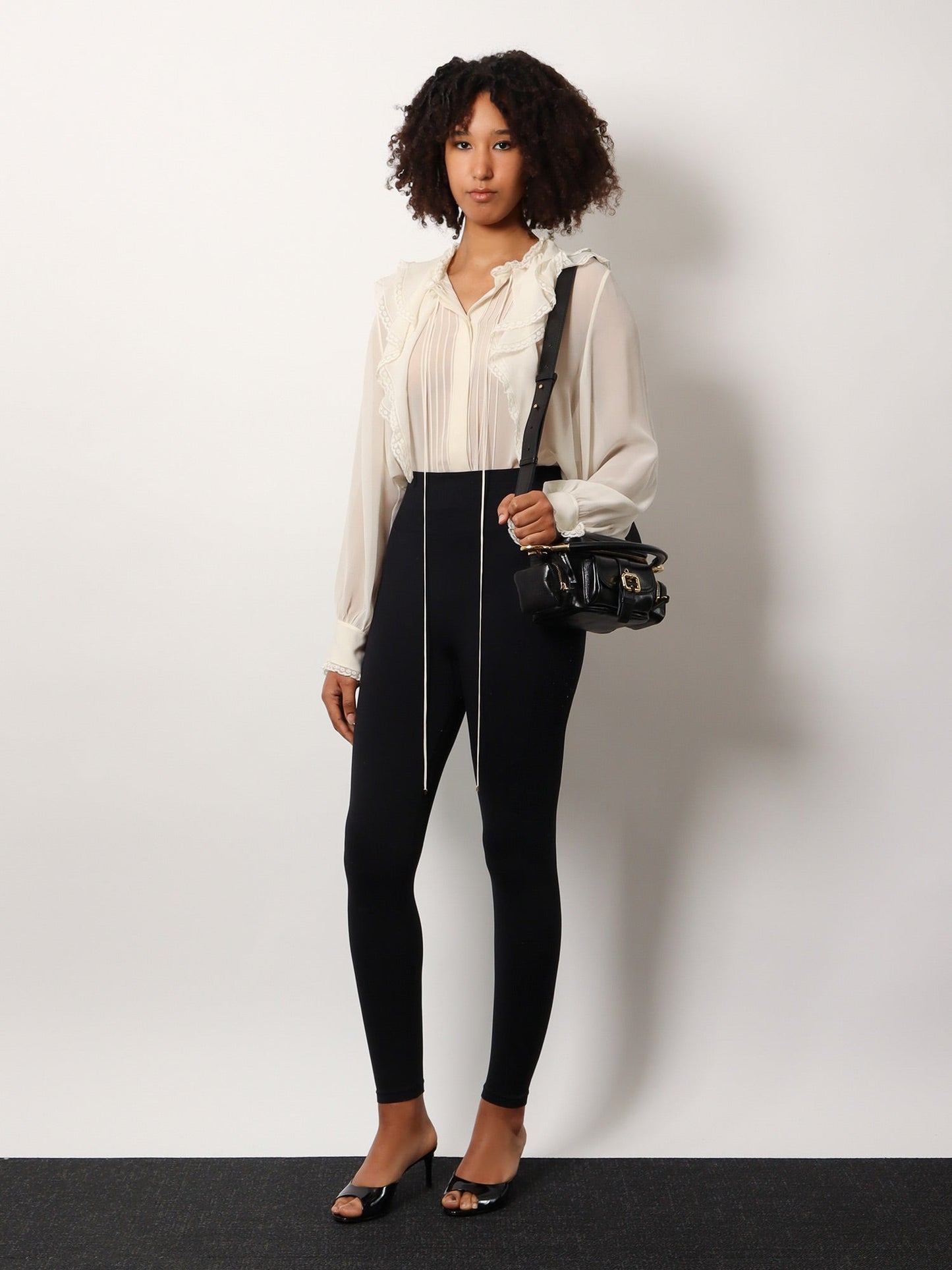 Chloe' Silk Shirt With Lace Profiles