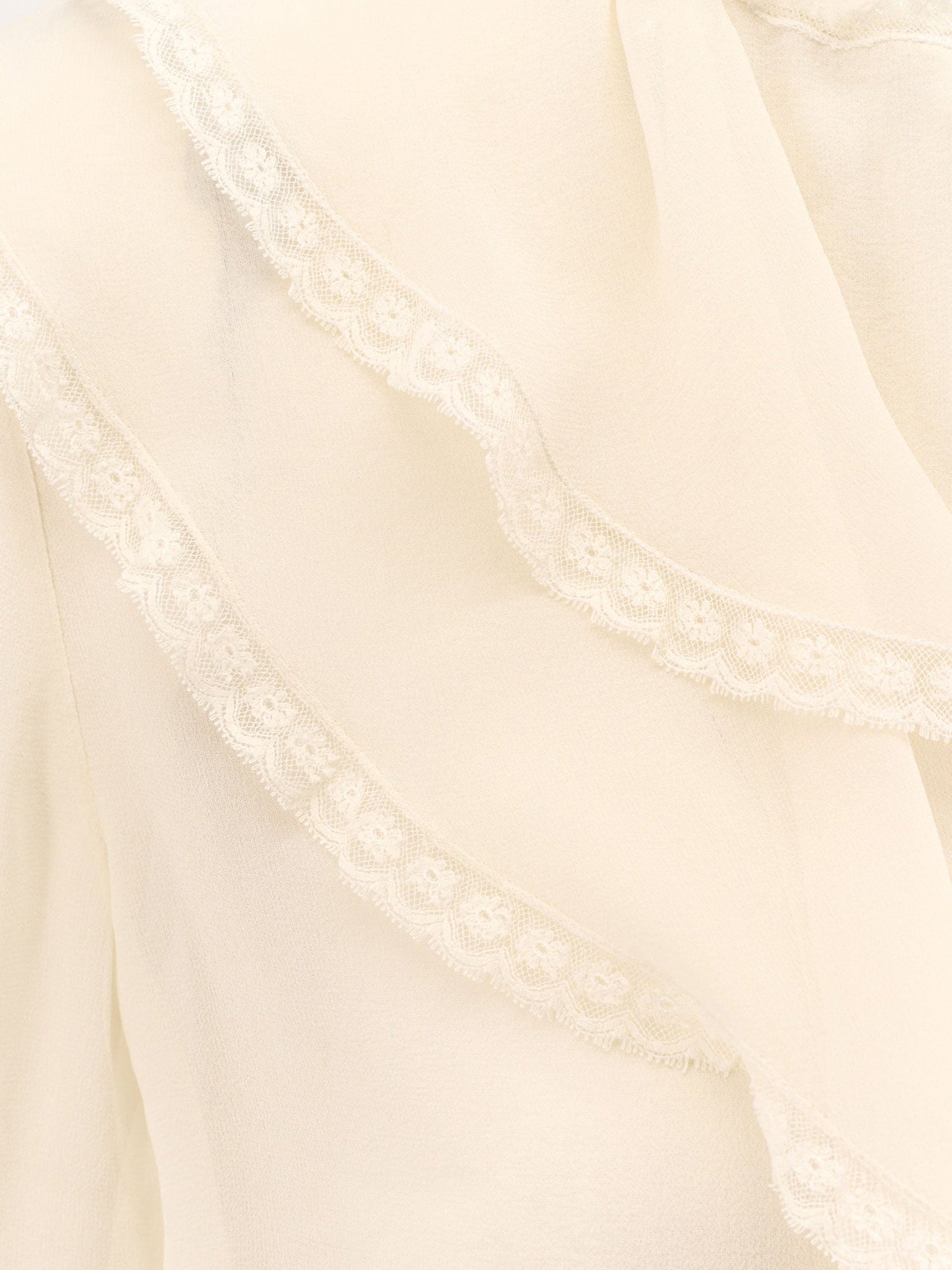 Chloe' Silk Shirt With Lace Profiles