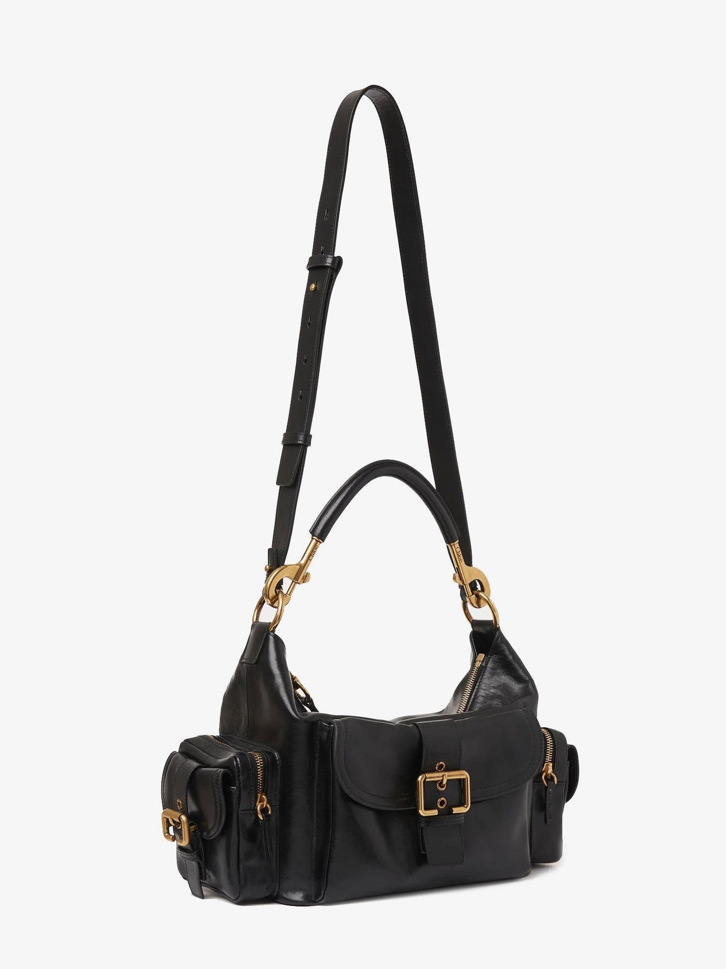 Chloe' Carry Shiny Buffalo Leather Shoulder Bag